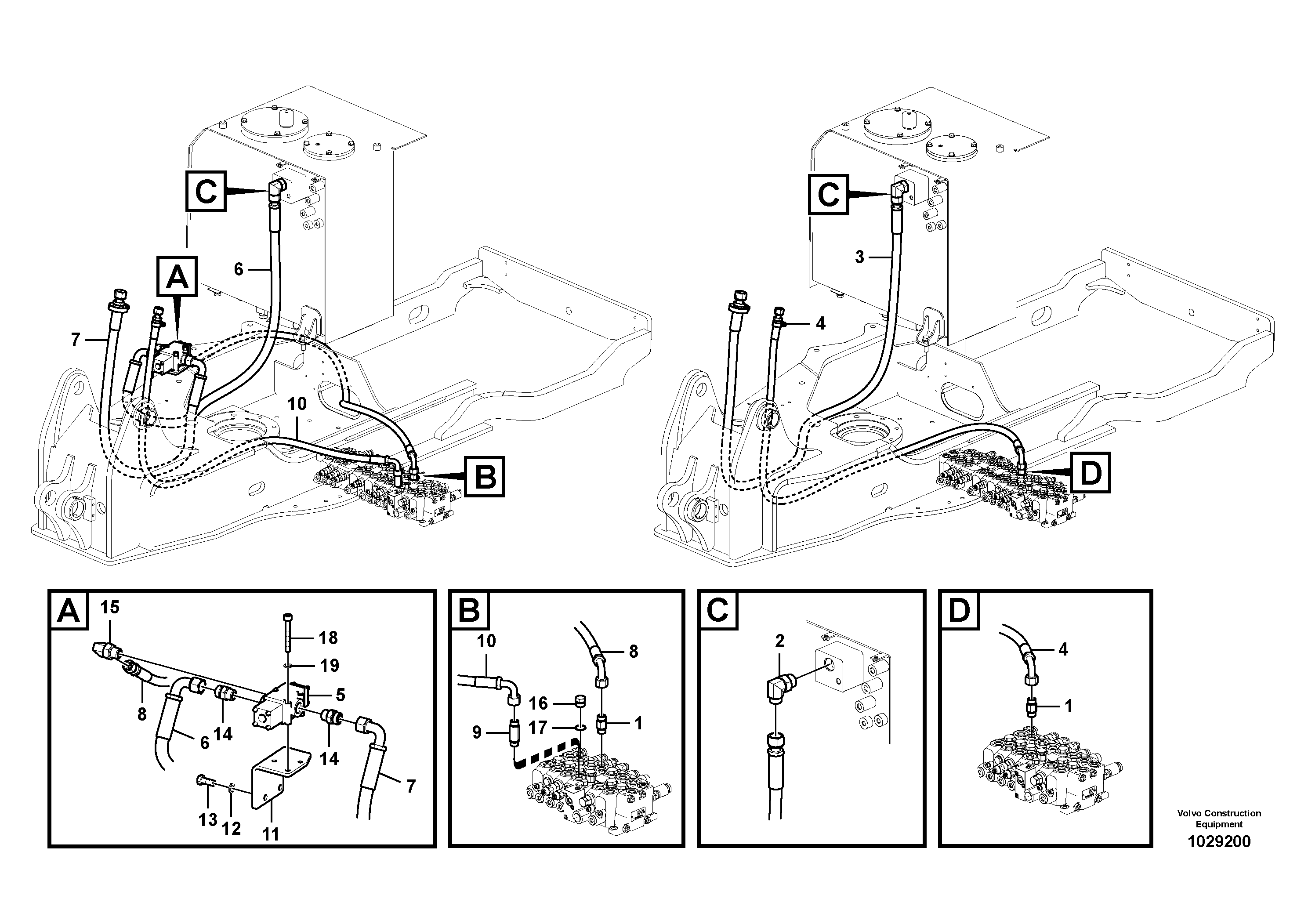 Схема запчастей Volvo EC60C - 52394 Working hydraulic, hammer and shear for upper 
