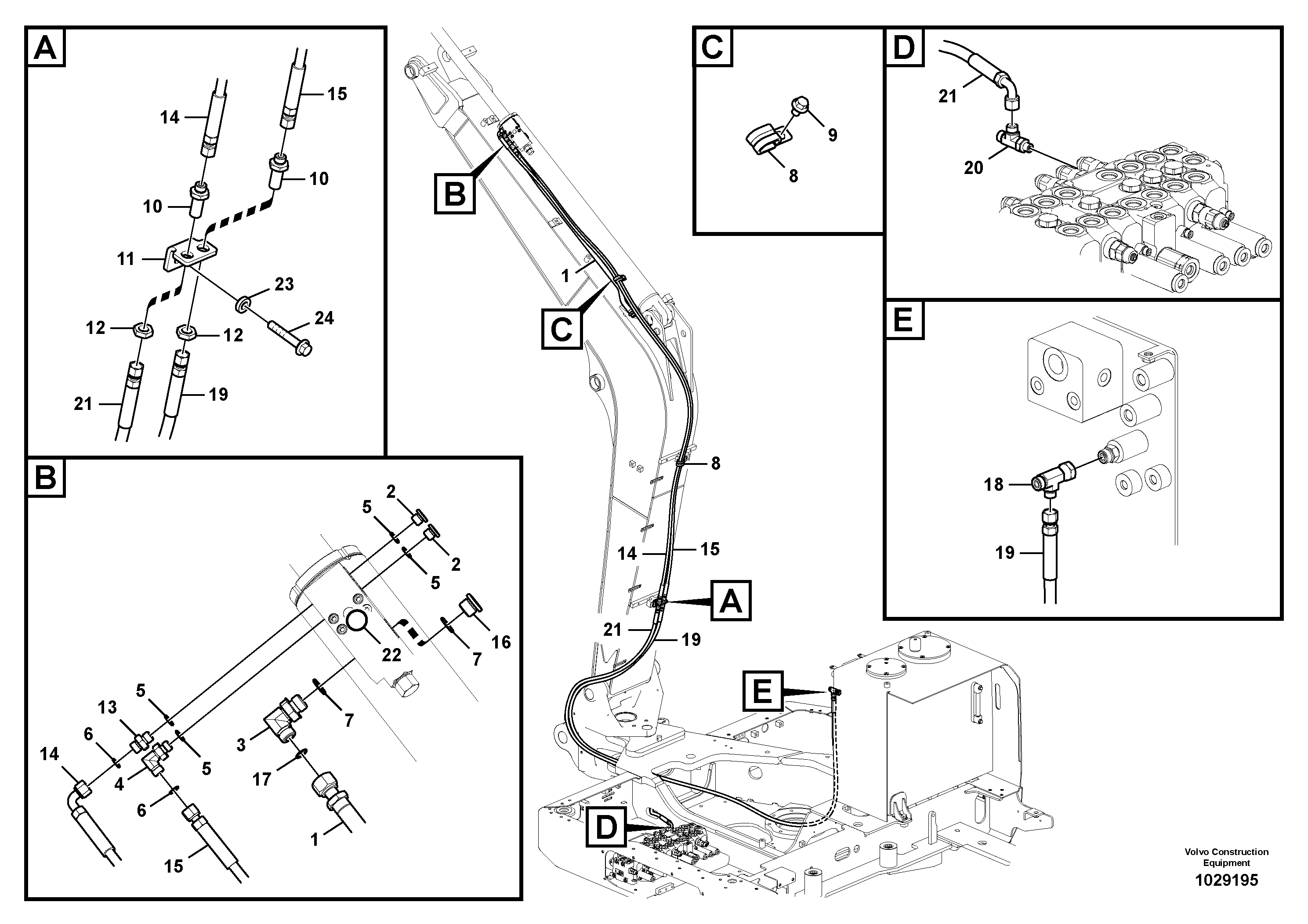 Схема запчастей Volvo EC60C - 85714 Working hydraulic, dipper arm rupture 