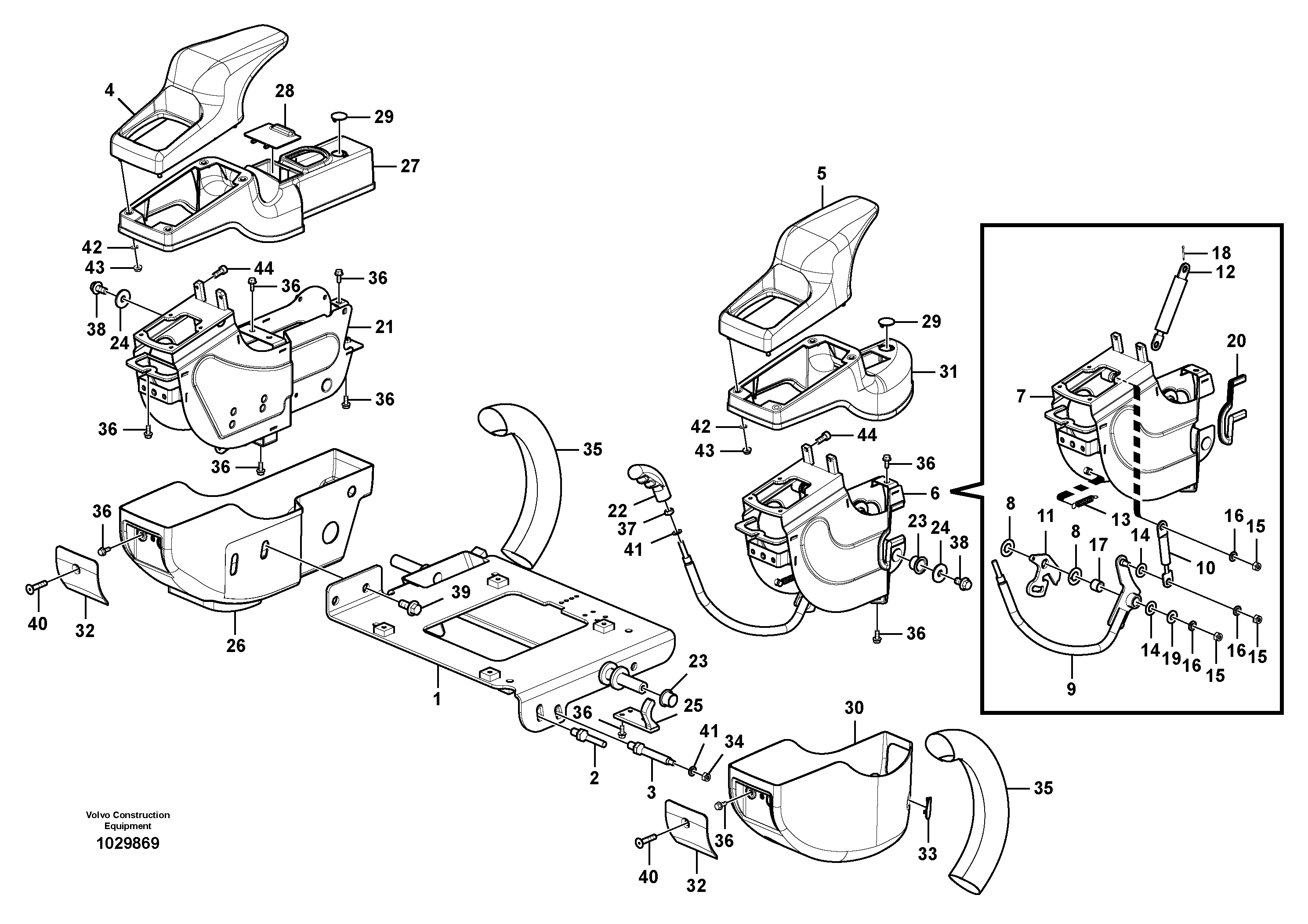 Схема запчастей Volvo EW60C - 65932 Instrument panel, control panel 
