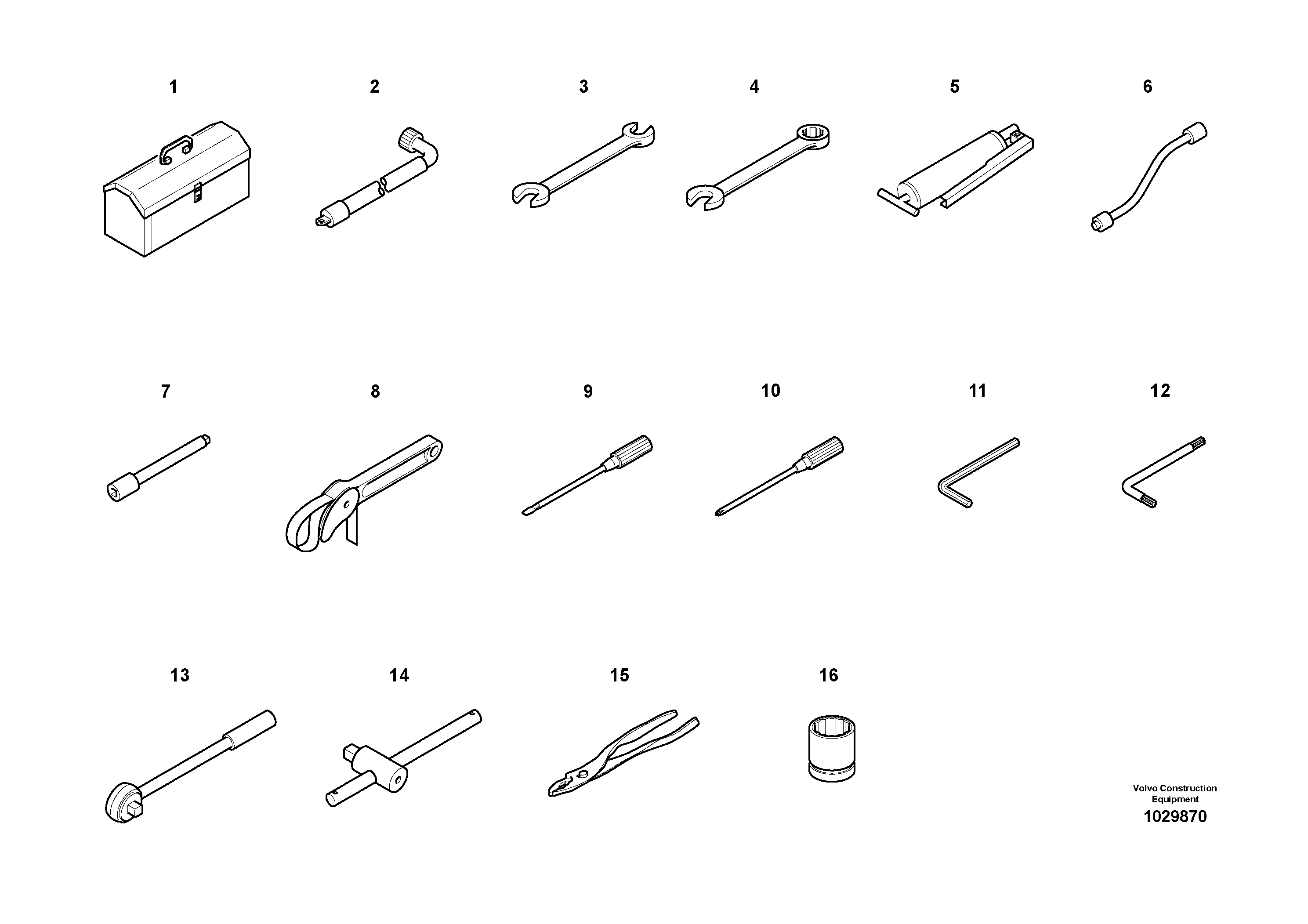 Схема запчастей Volvo EW60C - 65933 Инструменты для ремонта 