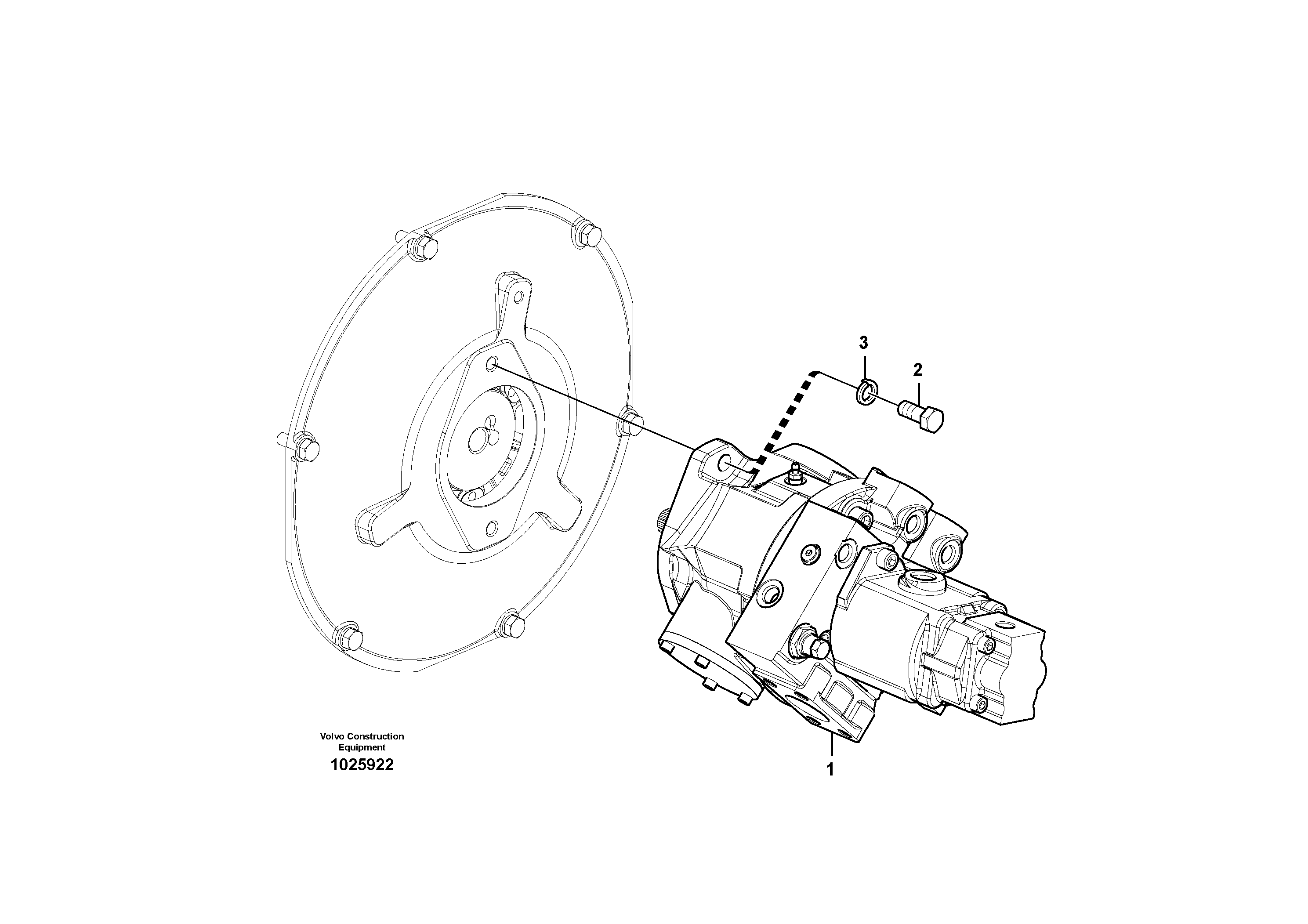 Схема запчастей Volvo EW60C - 62619 Pump installation 