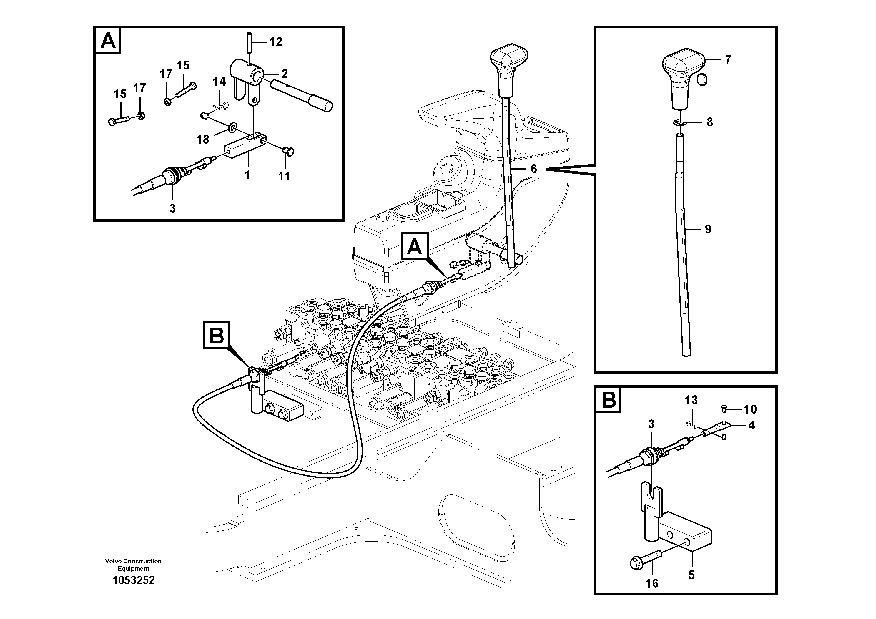 Схема запчастей Volvo EW60C - 62624 Servo system, control valve piping 