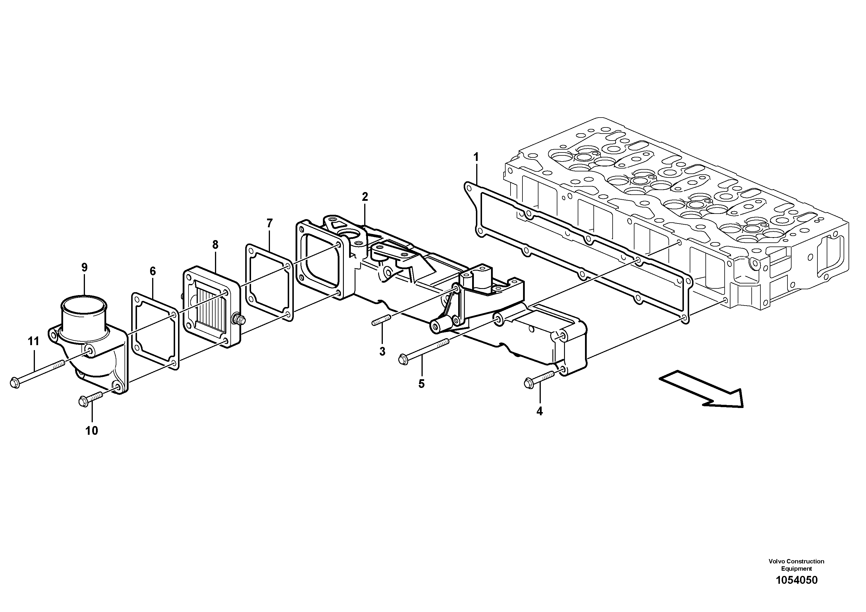 Схема запчастей Volvo EW60C - 64106 Inlet manifold 