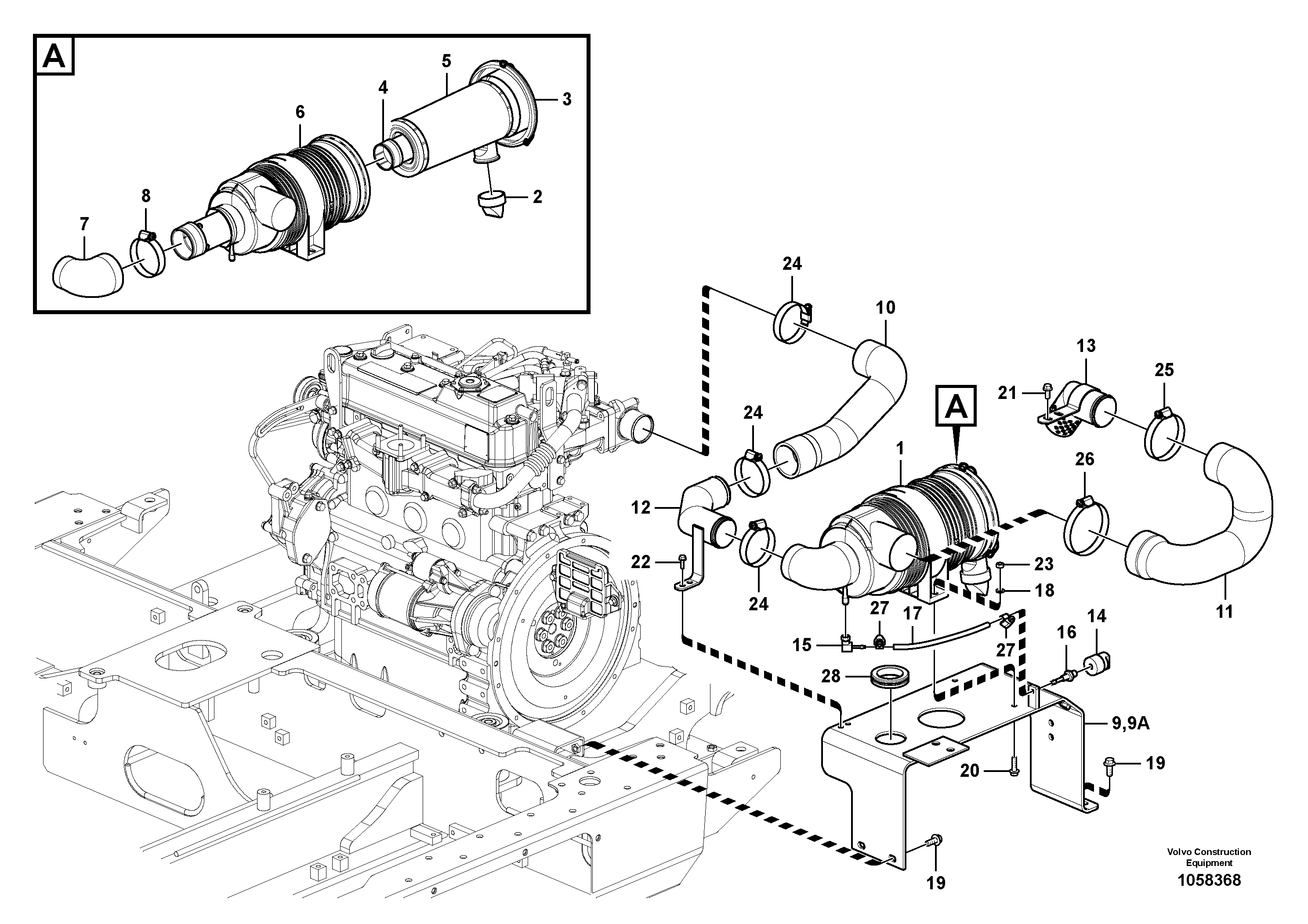 Схема запчастей Volvo EW60C - 104386 Система впуска 