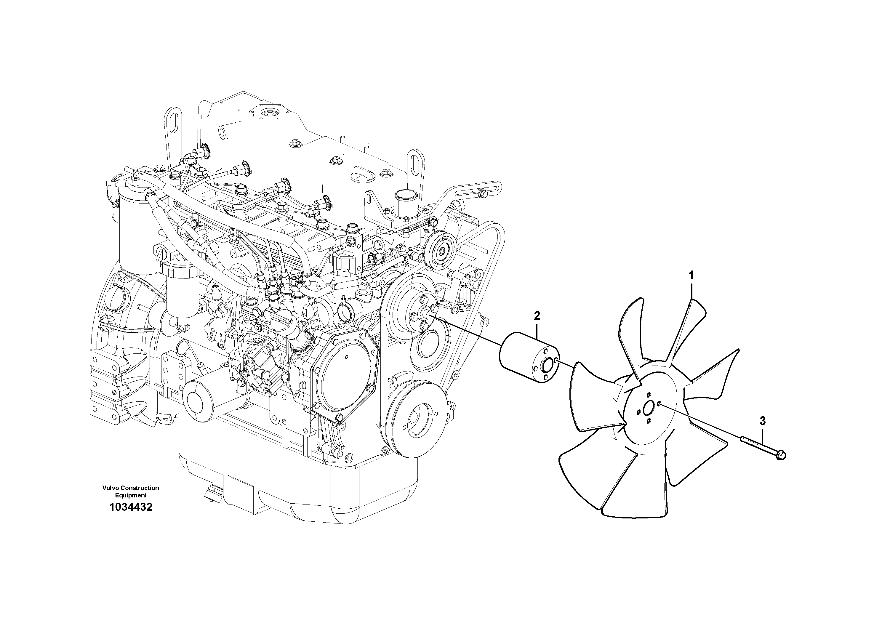 Схема запчастей Volvo EW60C - 65746 Cooling fan mounting 