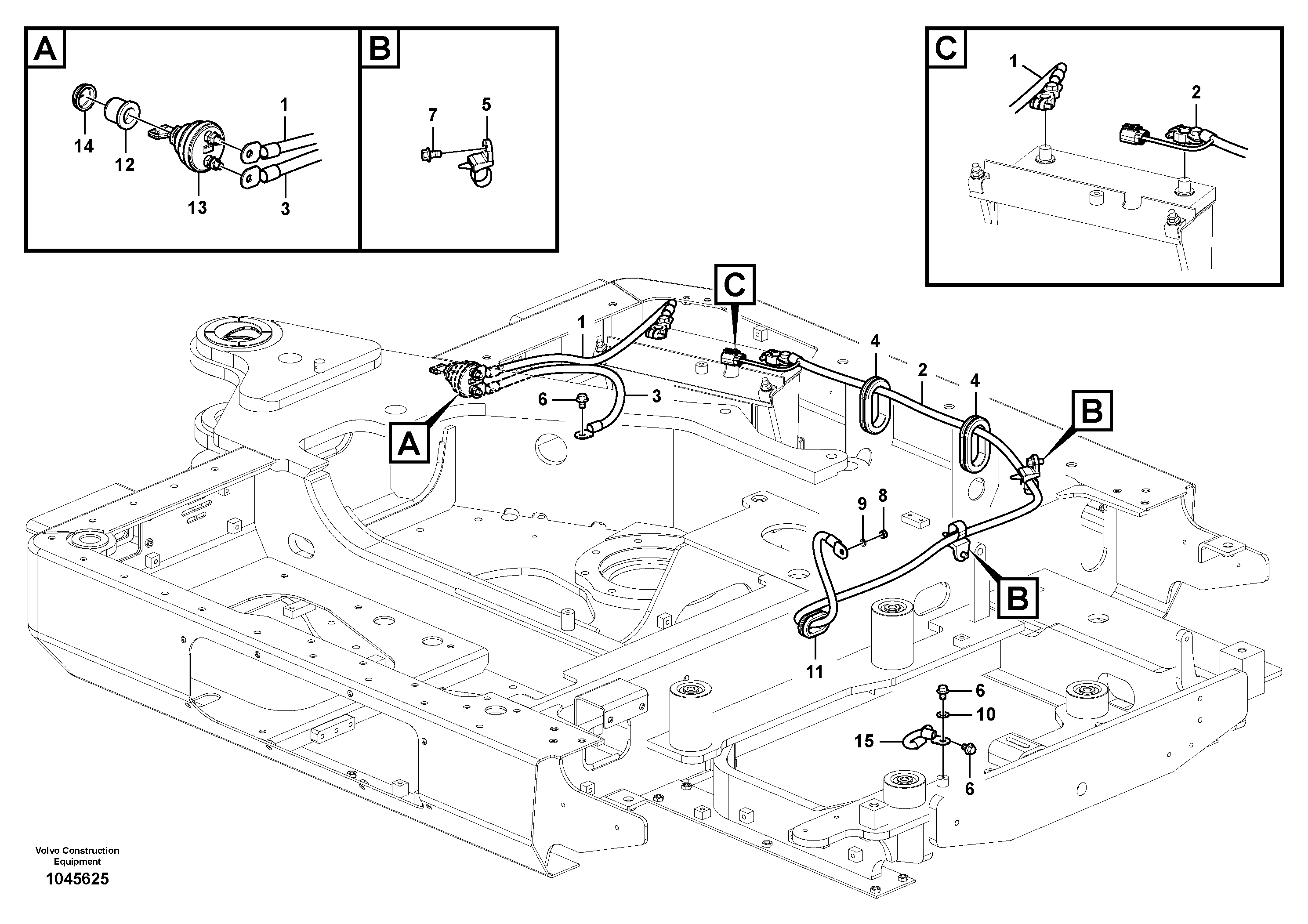Схема запчастей Volvo EW60C - 96151 Cables, battery 
