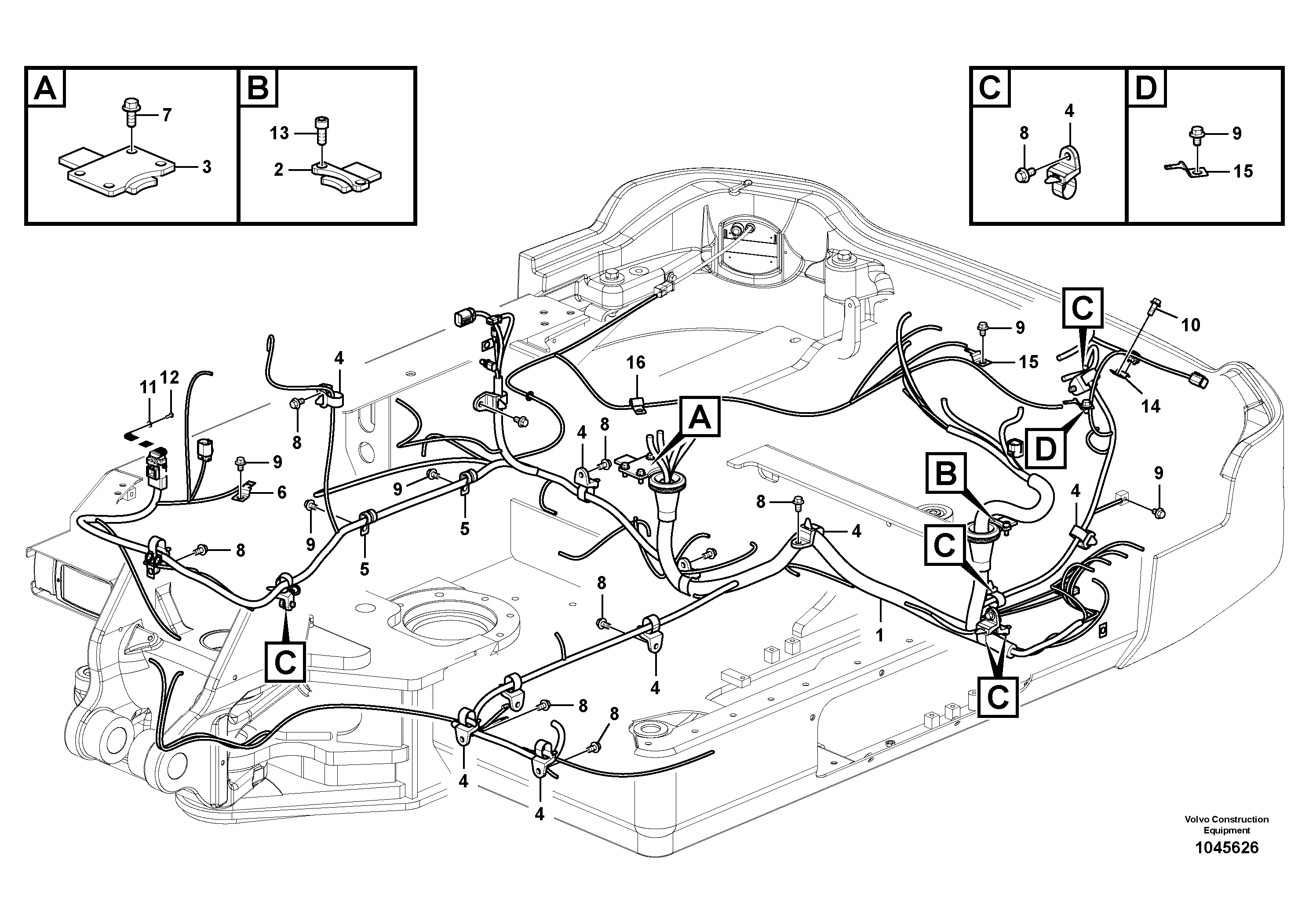 Схема запчастей Volvo EW60C - 99868 Cable and wire harness, main 