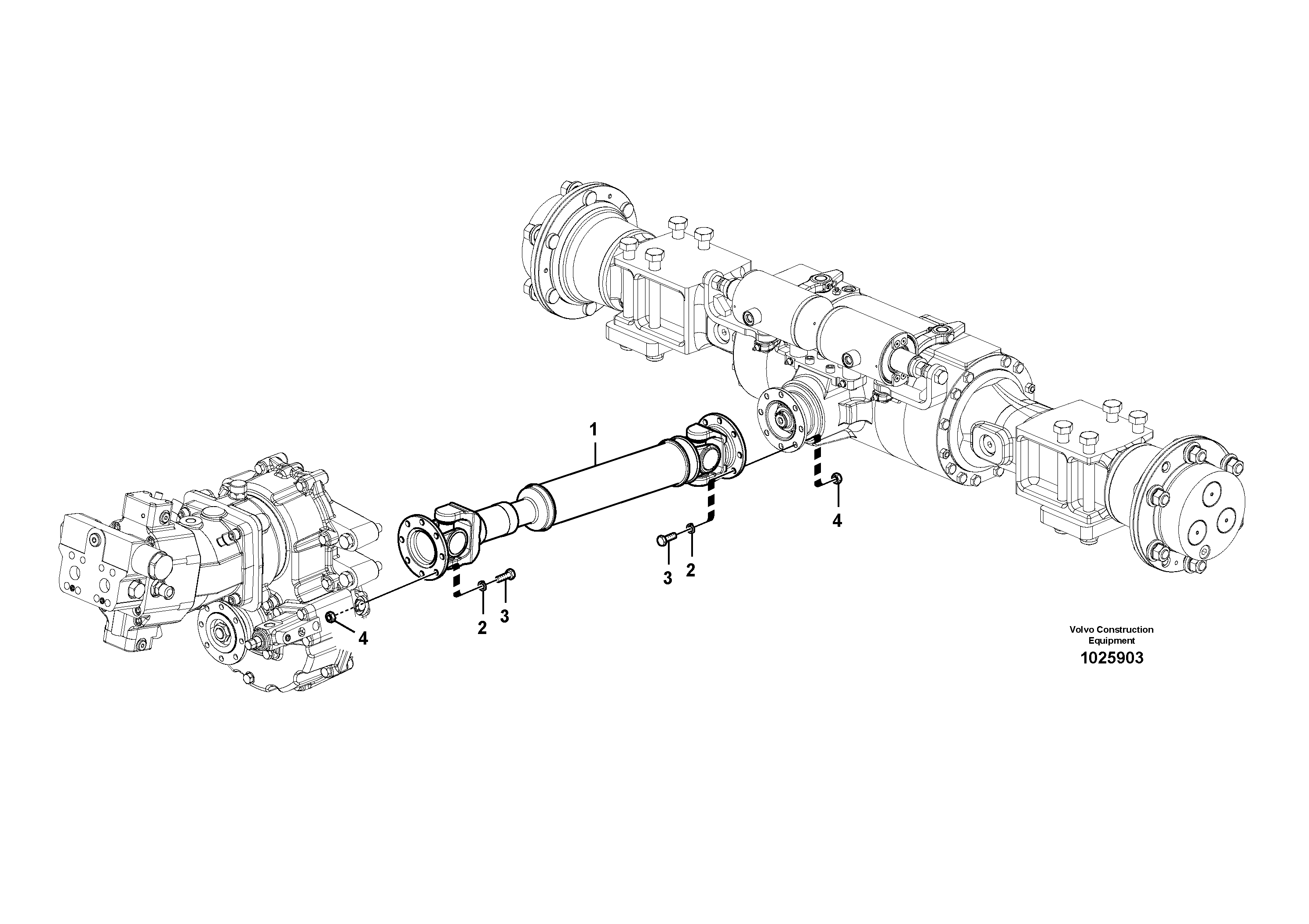 Схема запчастей Volvo EW60C - 65637 Propeller shaft, rear 