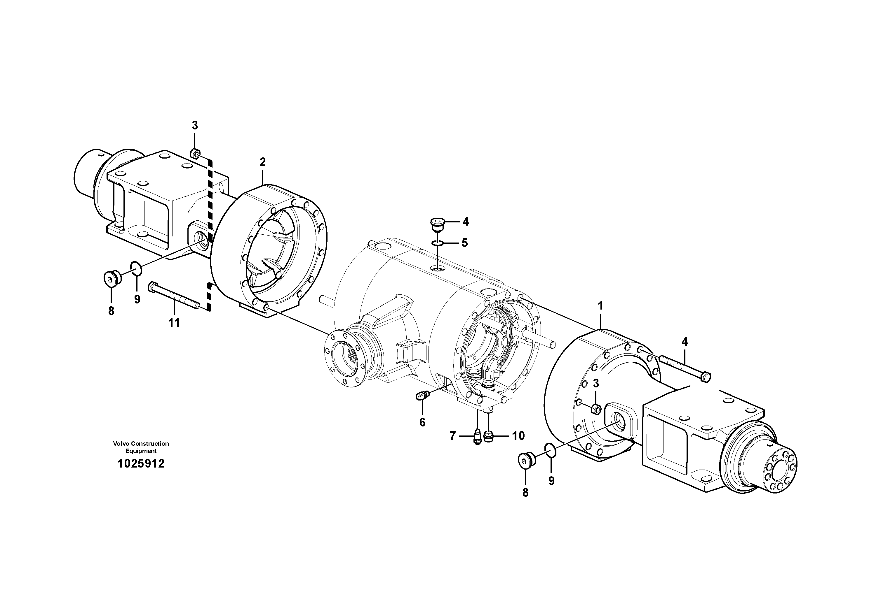 Схема запчастей Volvo EW60C - 65643 Картер (корпус) заднего моста 