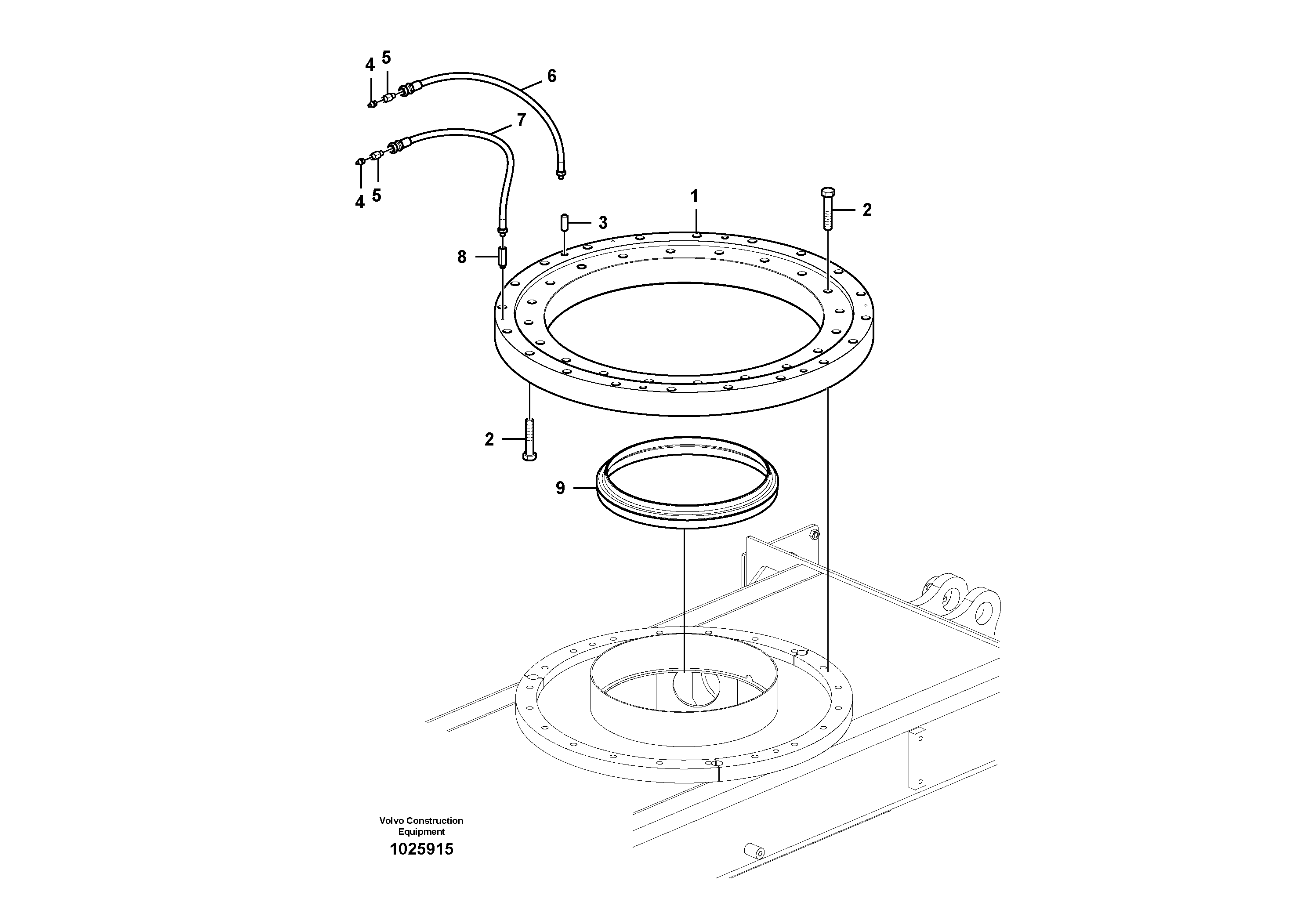 Схема запчастей Volvo EW60C - 44803 Swing system 