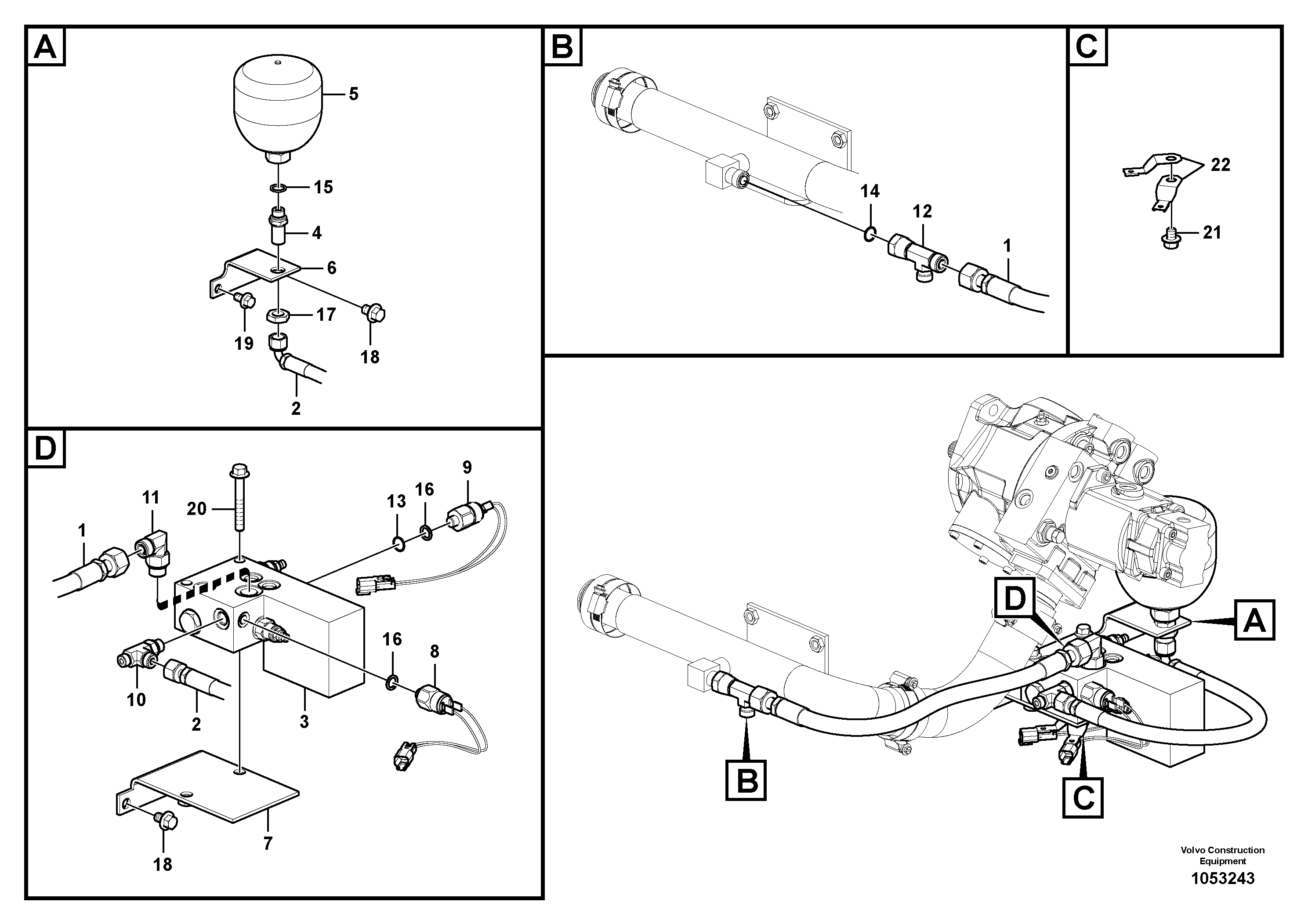 Схема запчастей Volvo EW60C - 66324 Hydraulic system, brake valve 