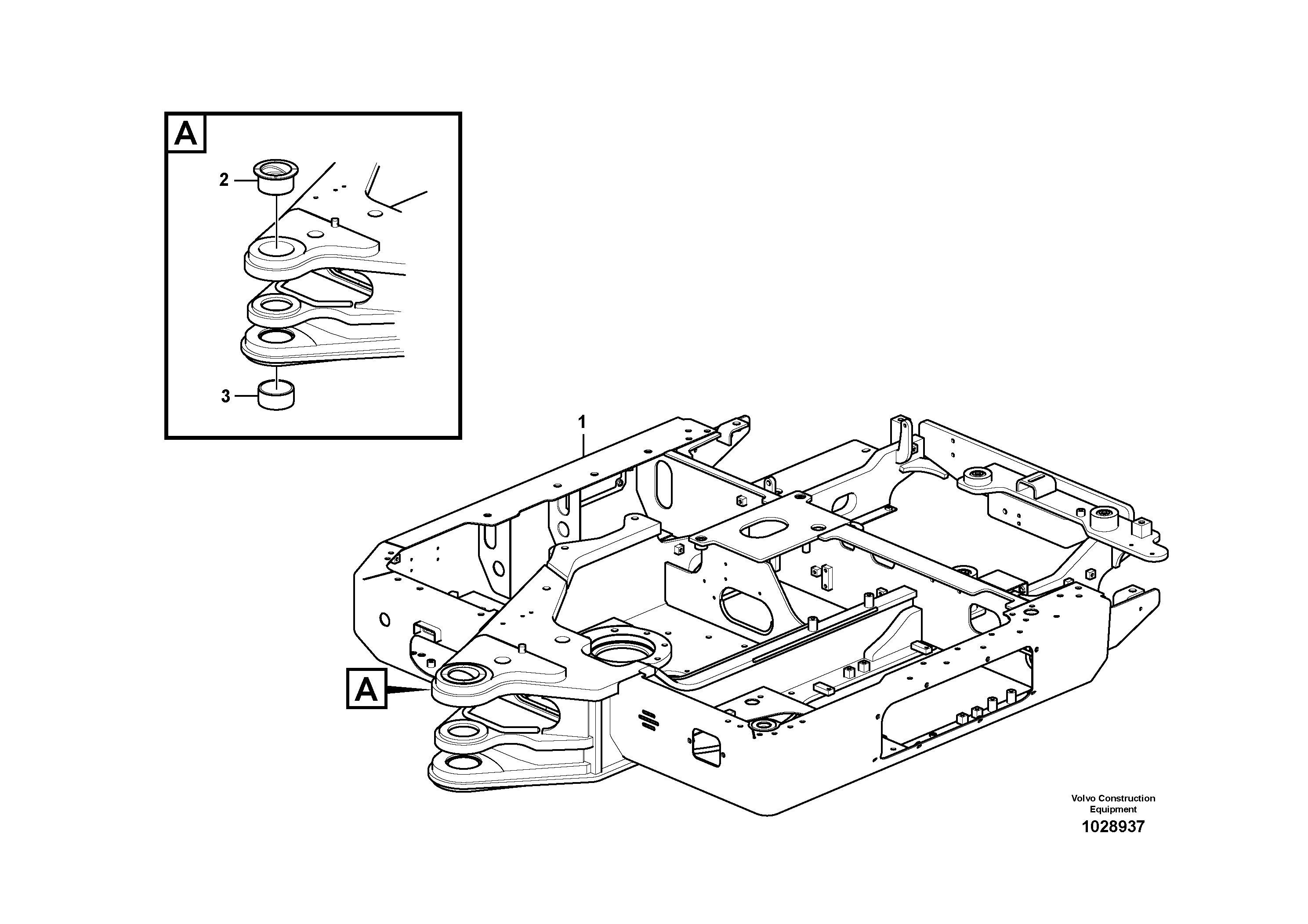 Схема запчастей Volvo EW60C - 66329 Upper frame 