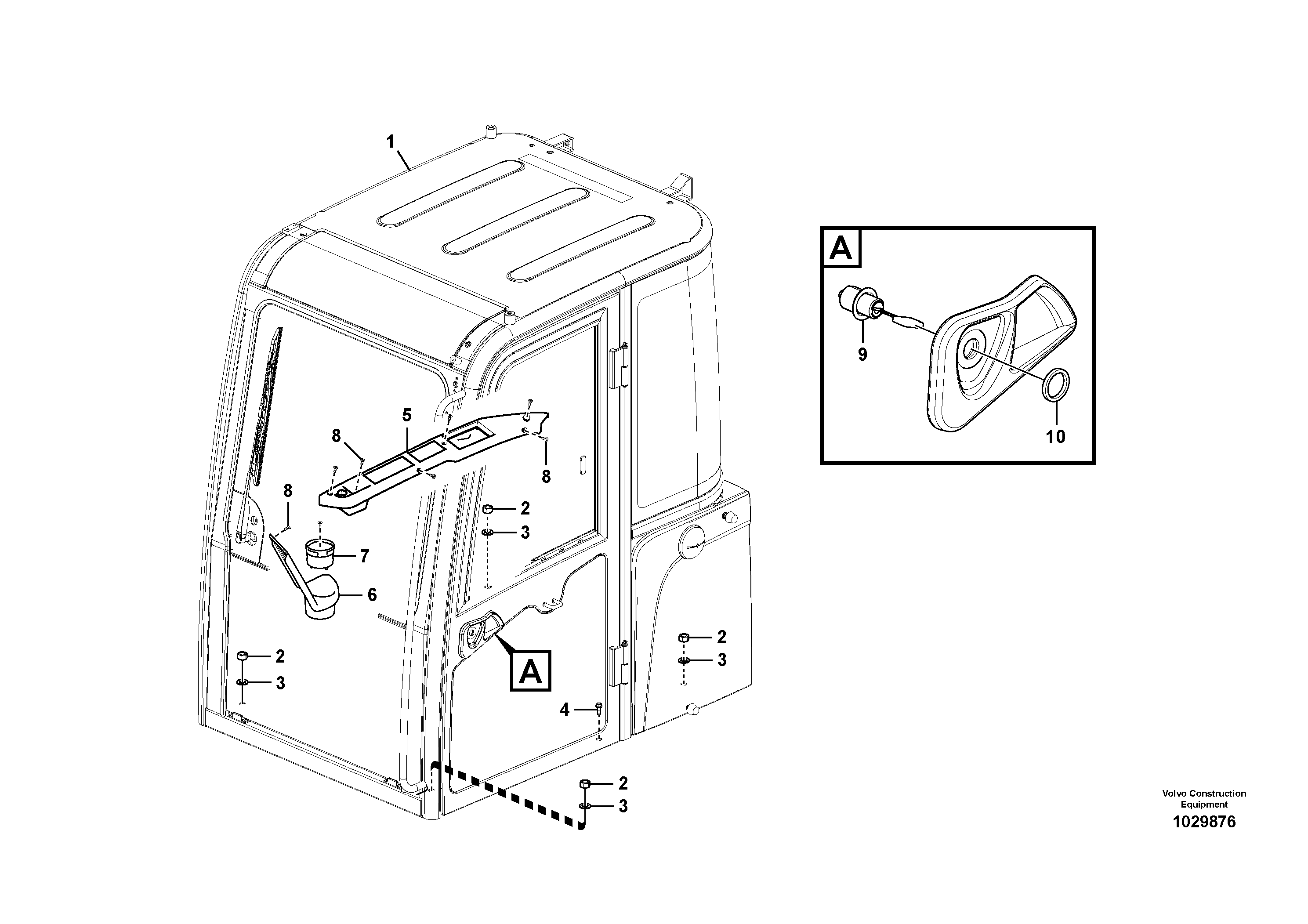 Схема запчастей Volvo EW60C - 65483 Cab mount 