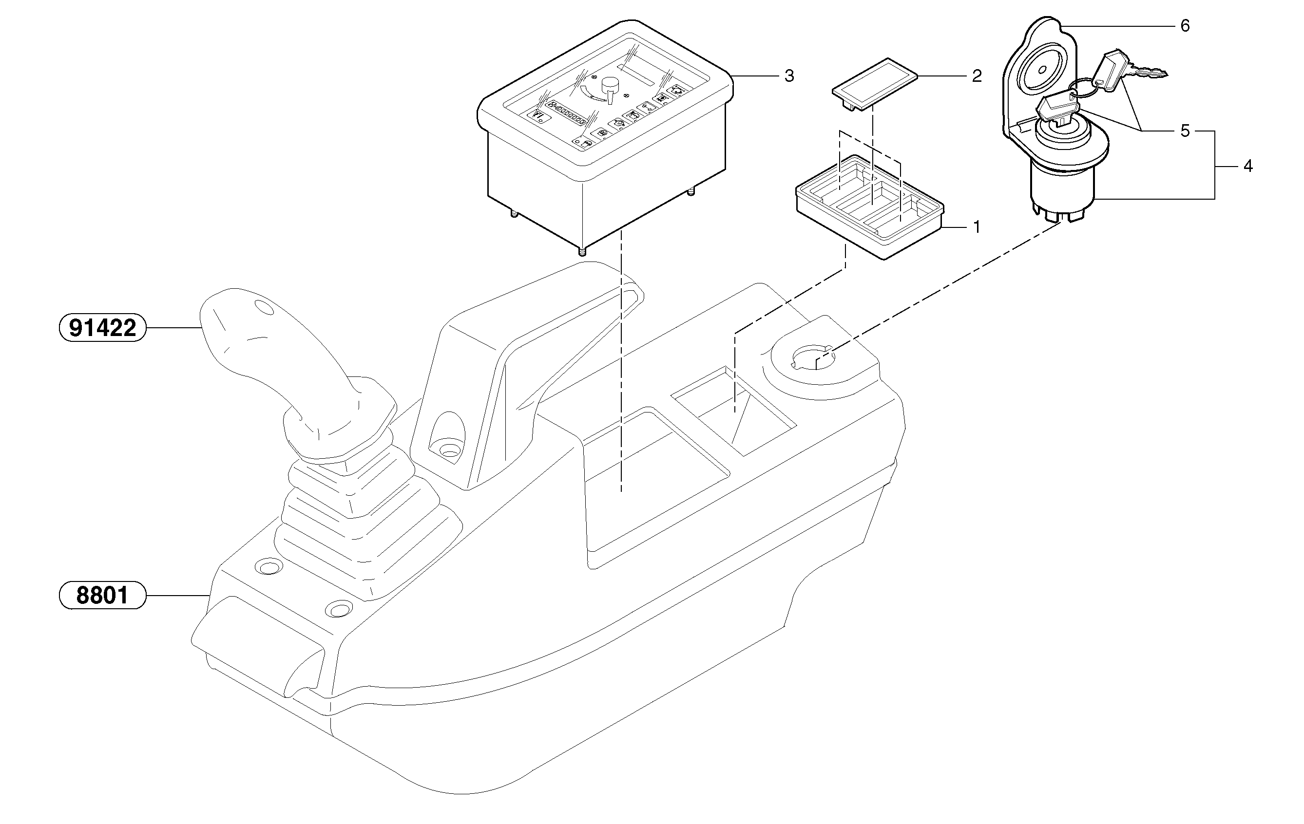 Схема запчастей Volvo EC15 - 3964 Operators station : instrument panel ( right ) EC15 TYPE 265 XR