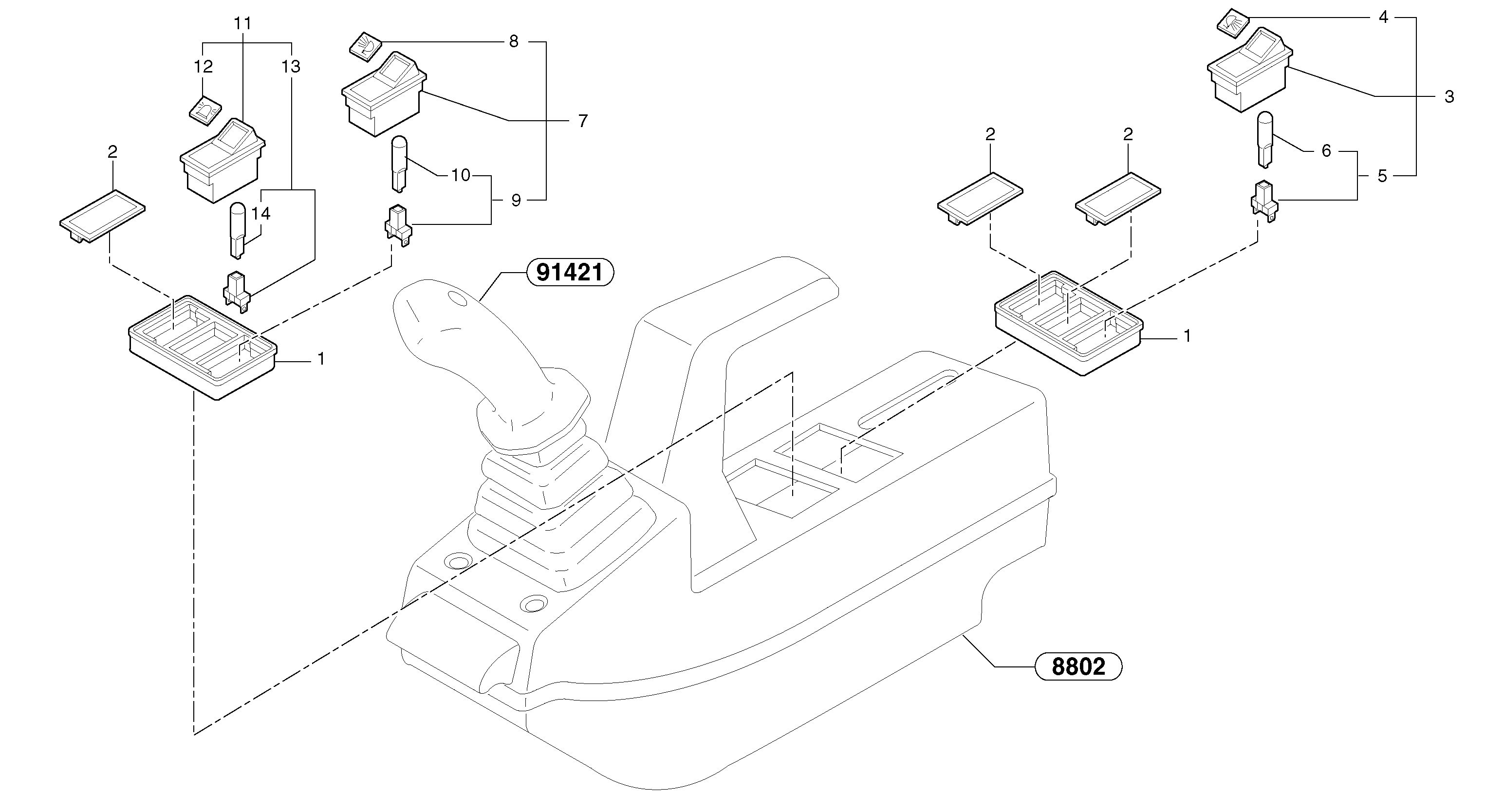 Схема запчастей Volvo EC15 - 3965 Operators station : instrument panel ( left ) EC15 TYPE 265 XR
