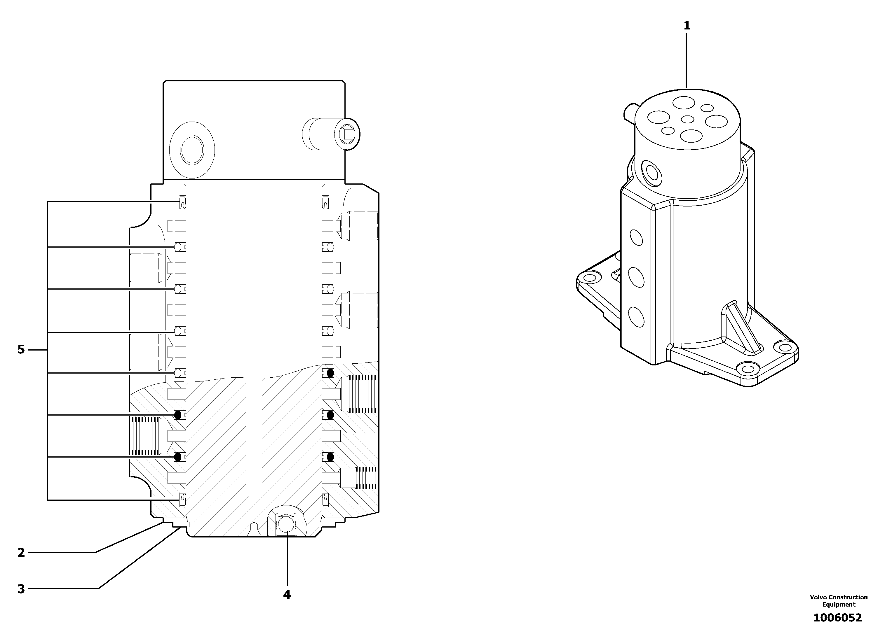 Схема запчастей Volvo EC15 - 5488 Swivel joint EC15 TYPE 265 XR