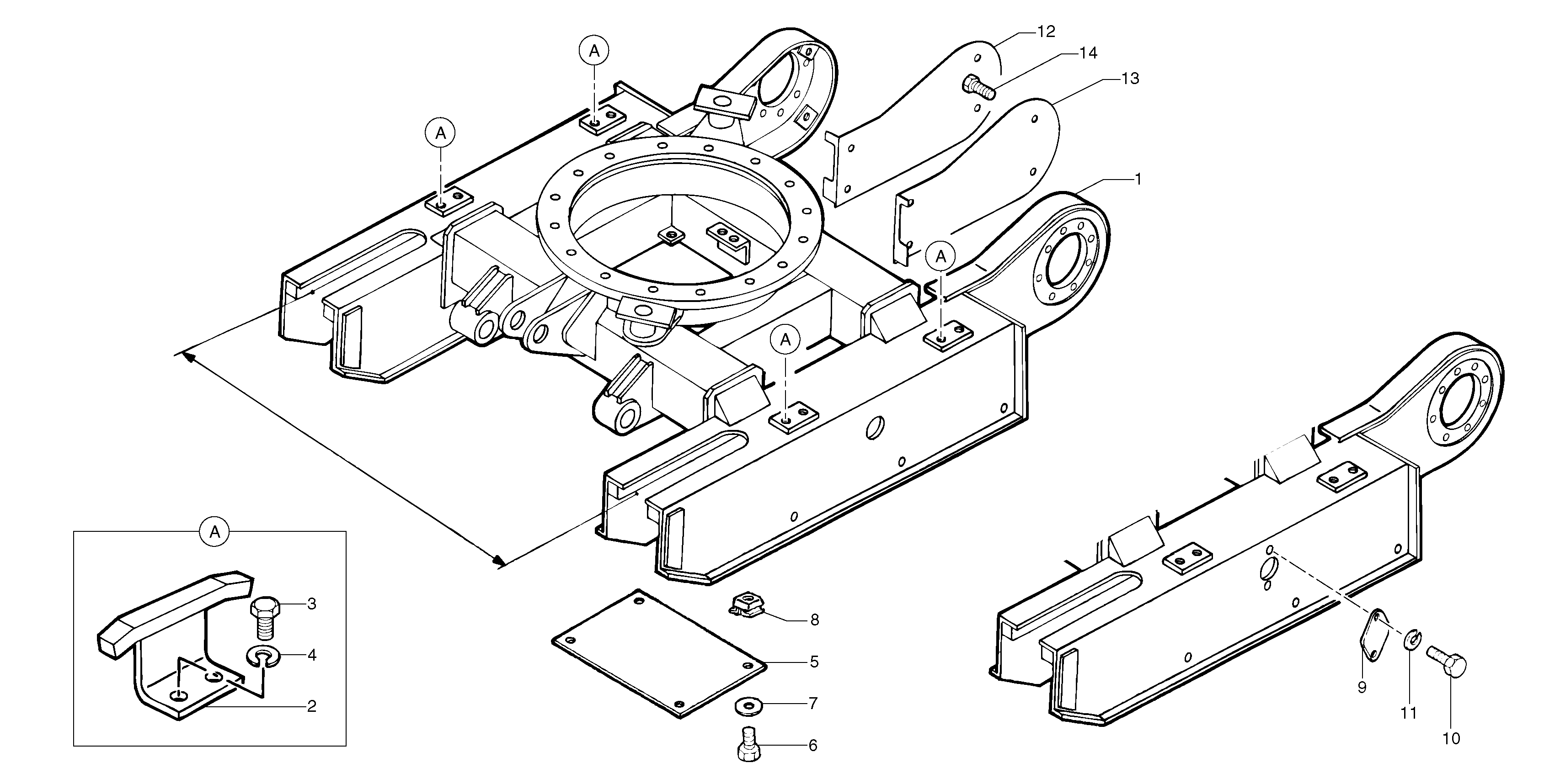 Схема запчастей Volvo EC15 - 84166 Lower frame EC15 TYPE 265 XR