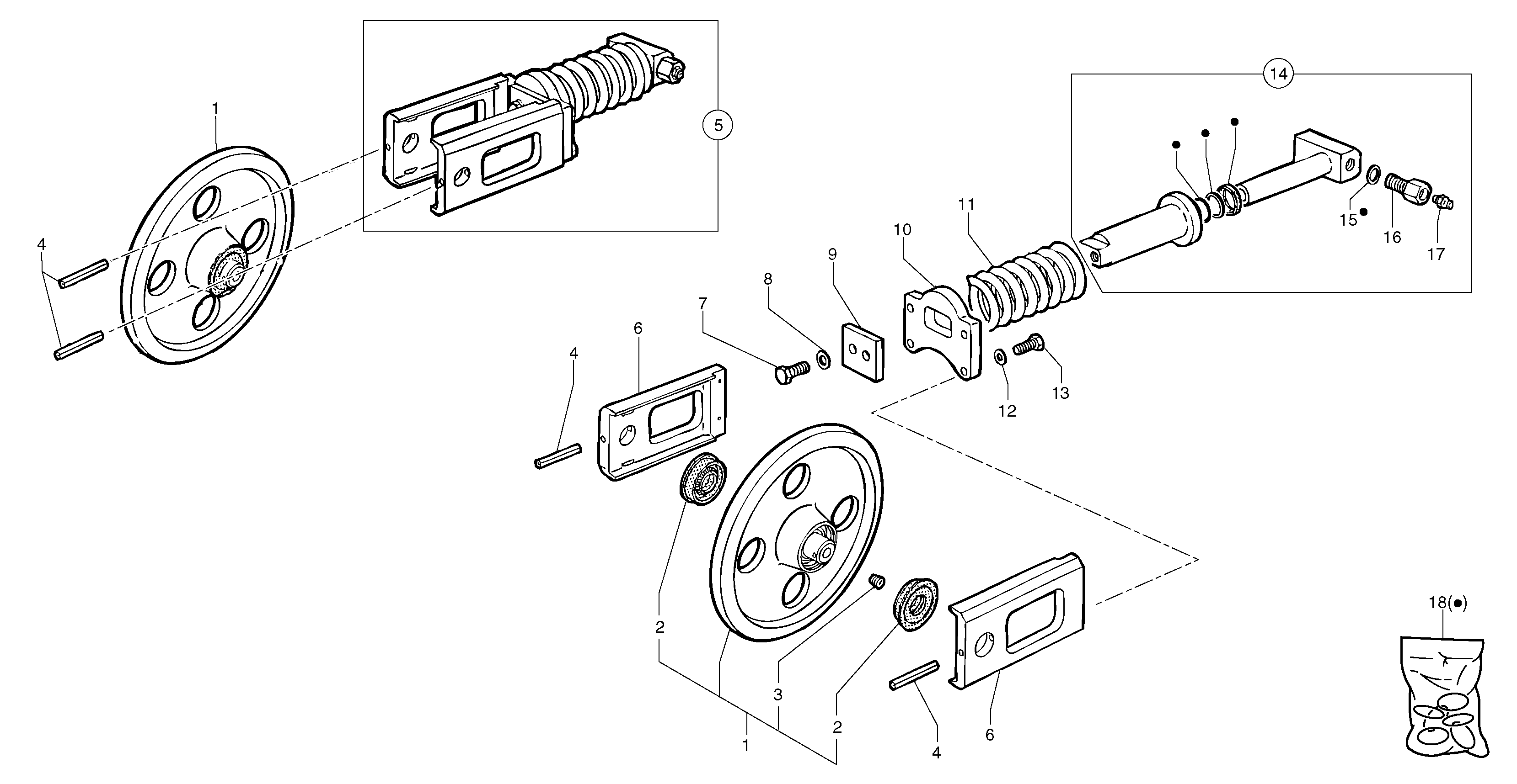 Схема запчастей Volvo EC15 - 44232 Track tensioning ( steel and rubber tracks ) EC15 TYPE 265 XR