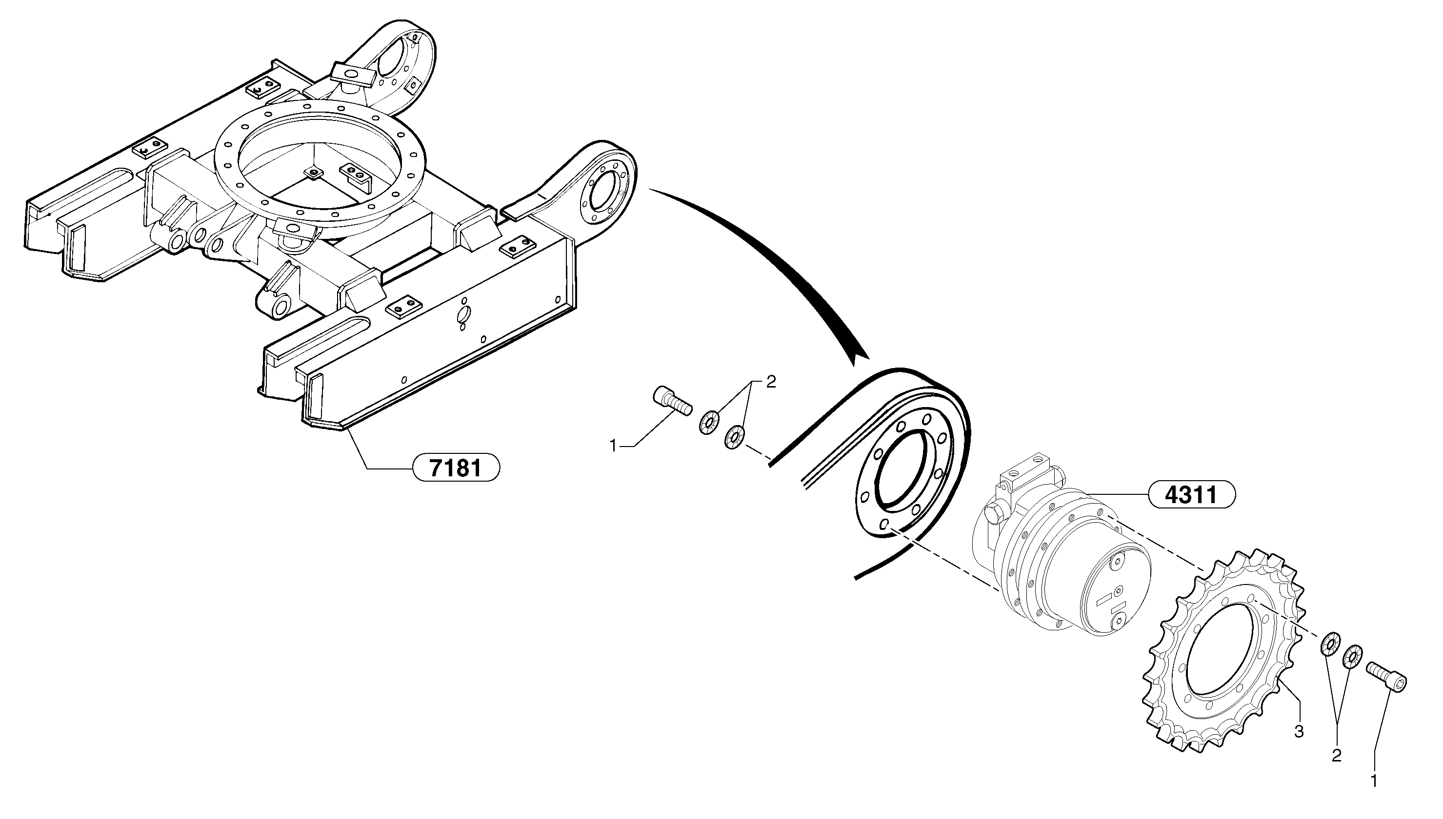 Схема запчастей Volvo EC15 - 6101 Travelling gear motor assy / sprocket EC15 TYPE 265 XR
