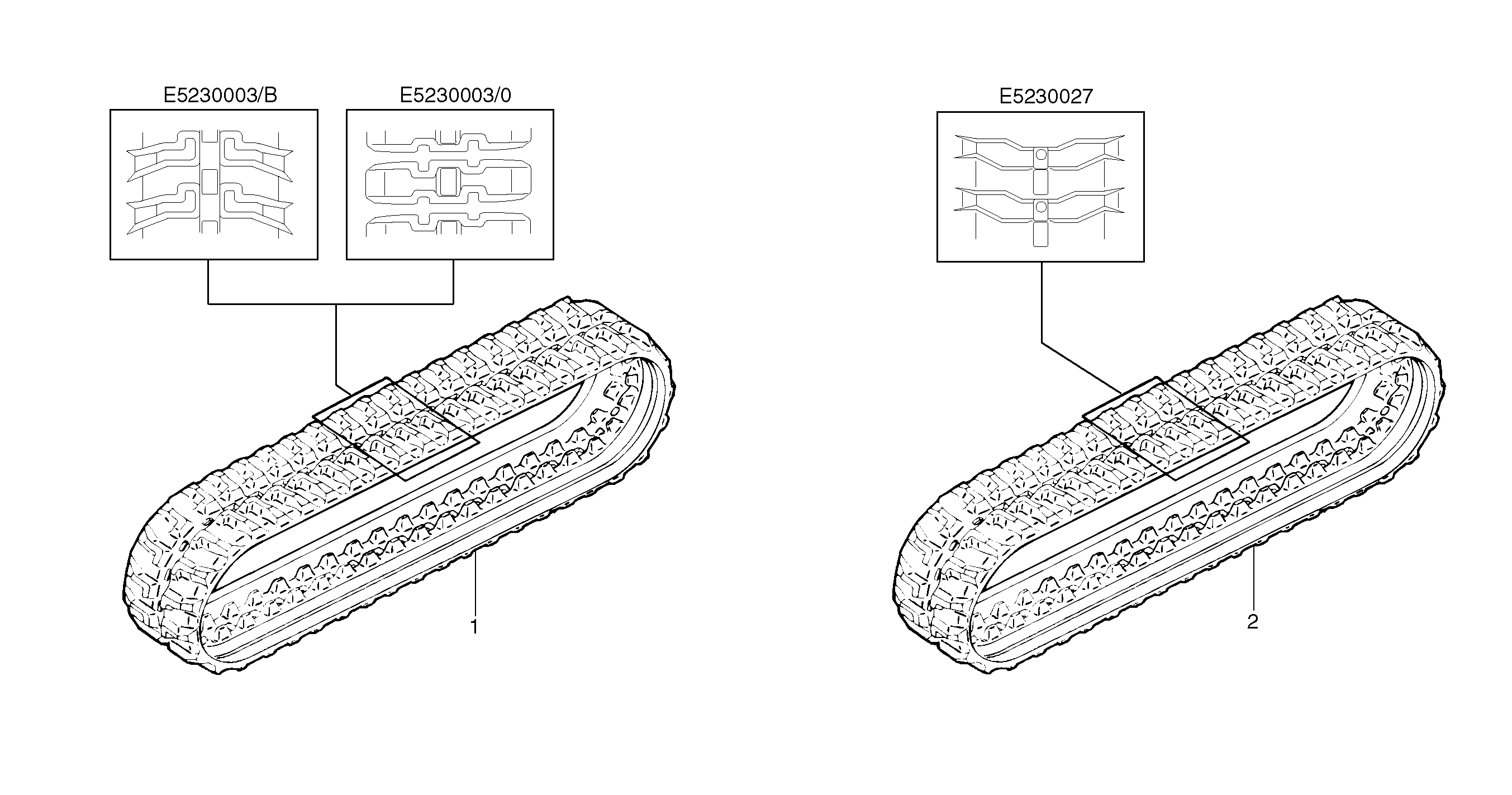 Схема запчастей Volvo EC15 - 6104 Гусеничные цепи (гусеницы) резиновые EC15 TYPE 265 XR