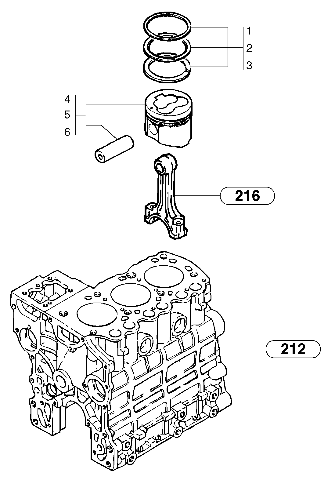 Схема запчастей Volvo EC15 - 6569 Pistons EC15 TYPE 261 XT/XTV
