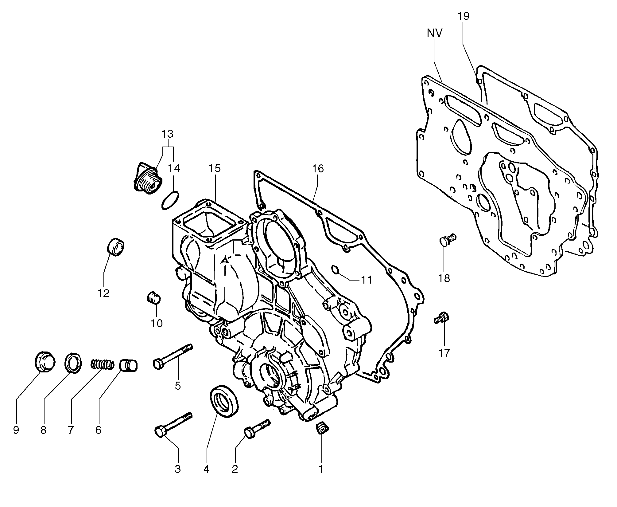 Схема запчастей Volvo EC15 - 6578 Timing gear casing (us) EC15 TYPE 261 XT/XTV
