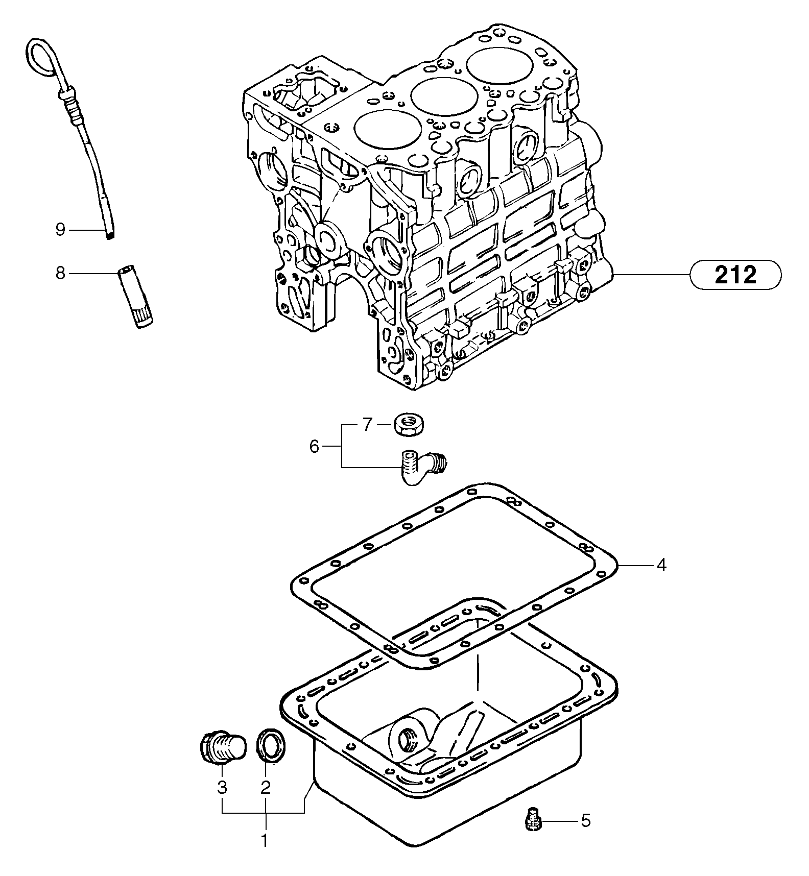 Схема запчастей Volvo EC15 - 6583 Lubrication oil sump EC15 TYPE 261 XT/XTV