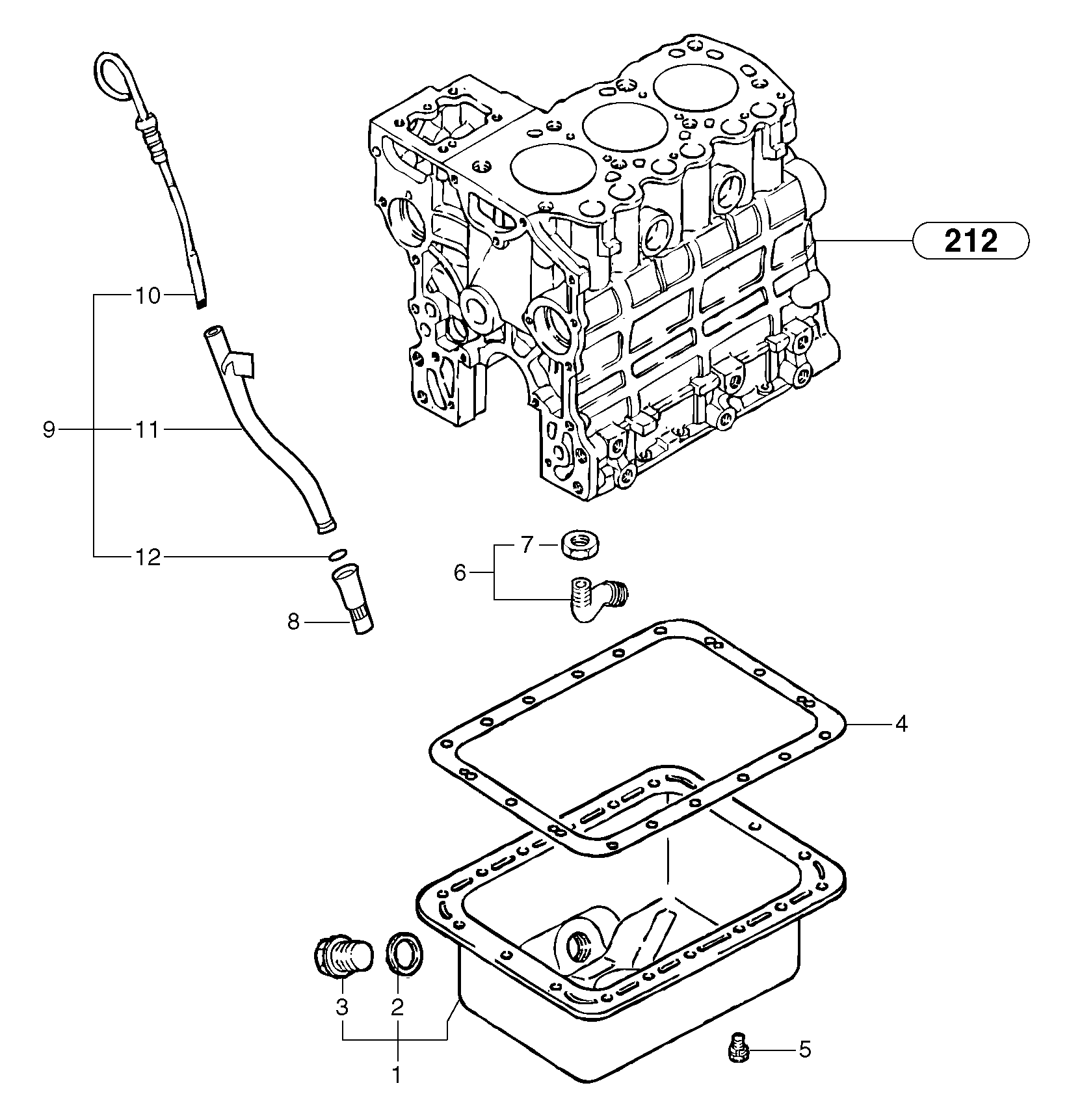 Схема запчастей Volvo EC15 - 6584 Lubrication oil sump EC15 TYPE 261 XT/XTV