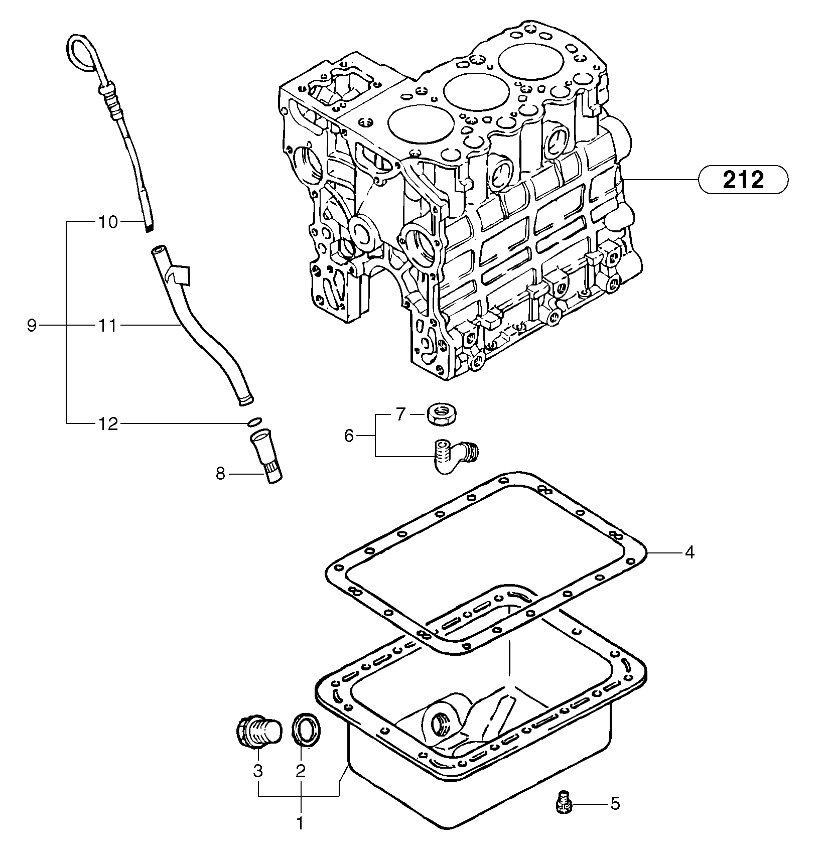 Схема запчастей Volvo EC15 - 6585 Lubrication oil sump (us) EC15 TYPE 261 XT/XTV