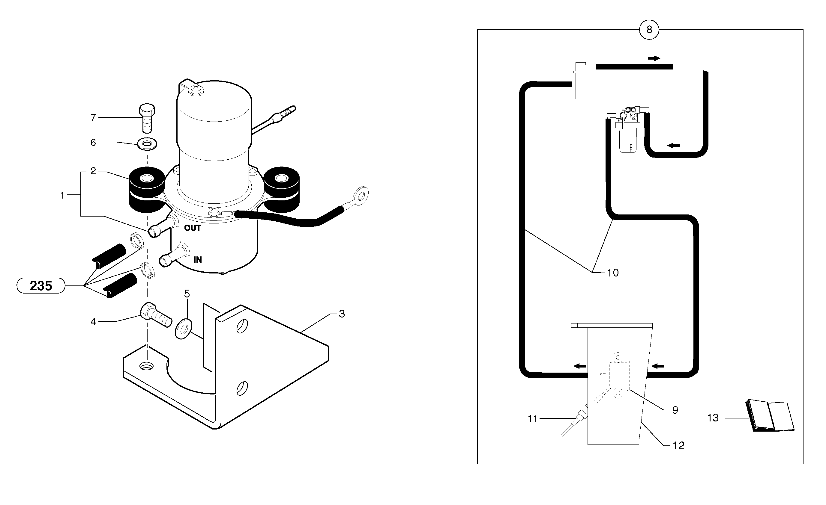 Схема запчастей Volvo EC15 - 6588 Fuel pump EC15 TYPE 261 XT/XTV