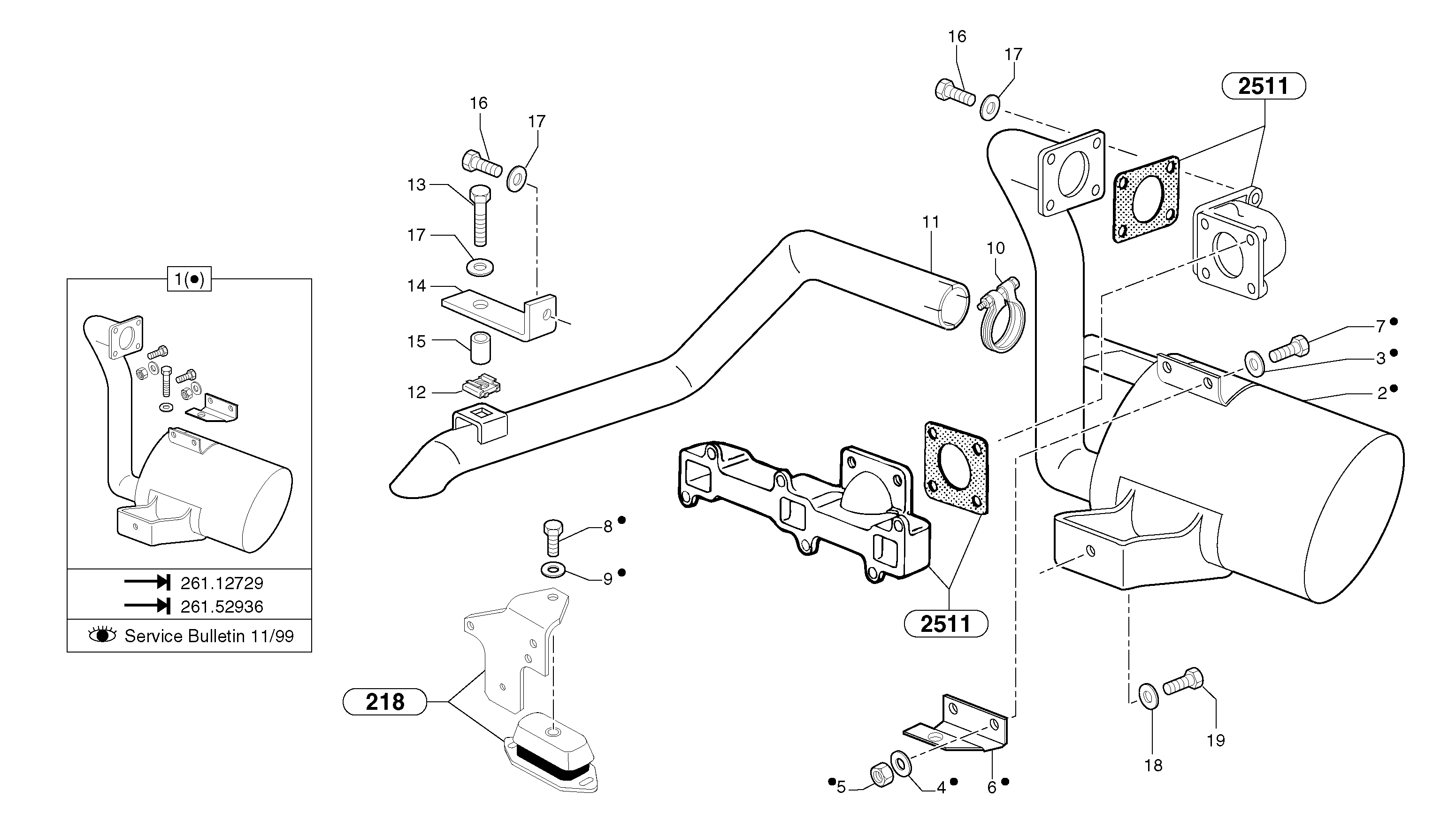 Схема запчастей Volvo EC15 - 6600 Muffler EC15 TYPE 261 XT/XTV