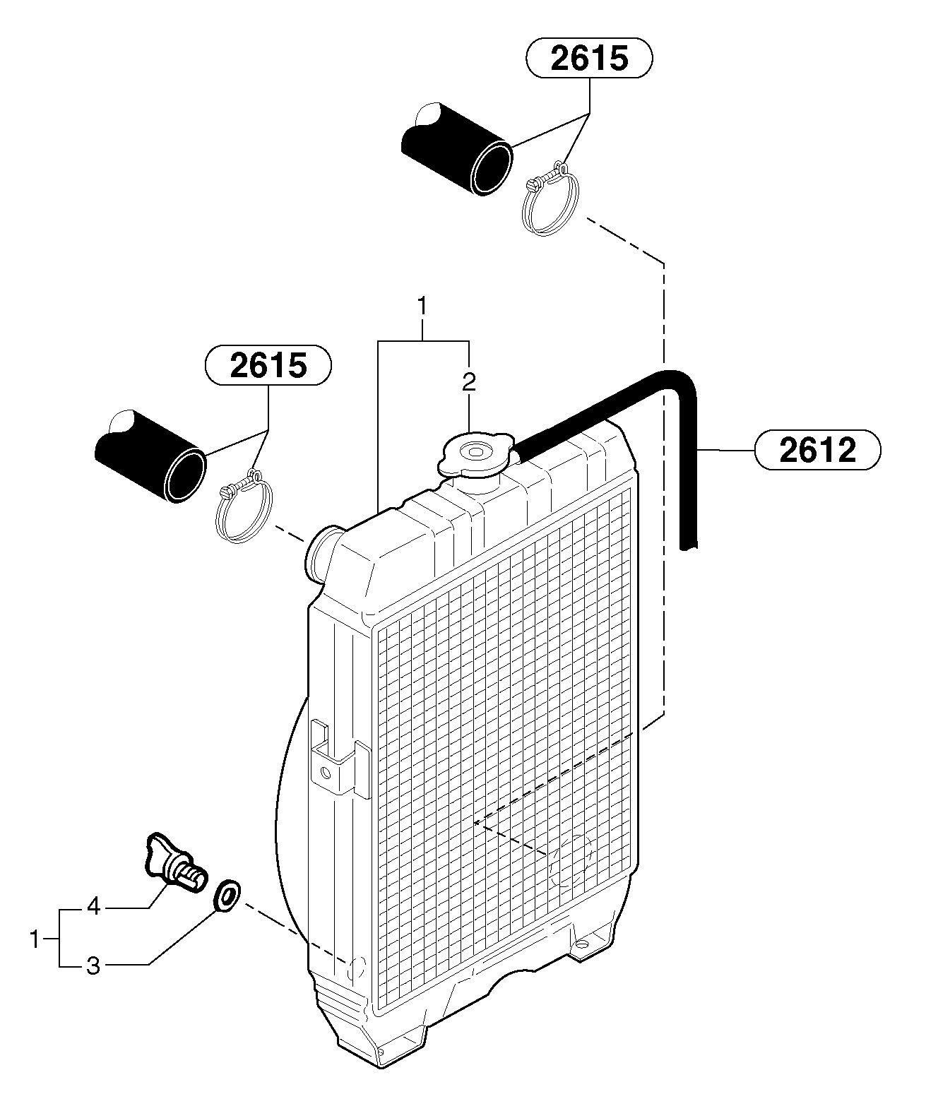 Схема запчастей Volvo EC15 - 6605 Radiator ( water ) EC15 TYPE 261 XT/XTV