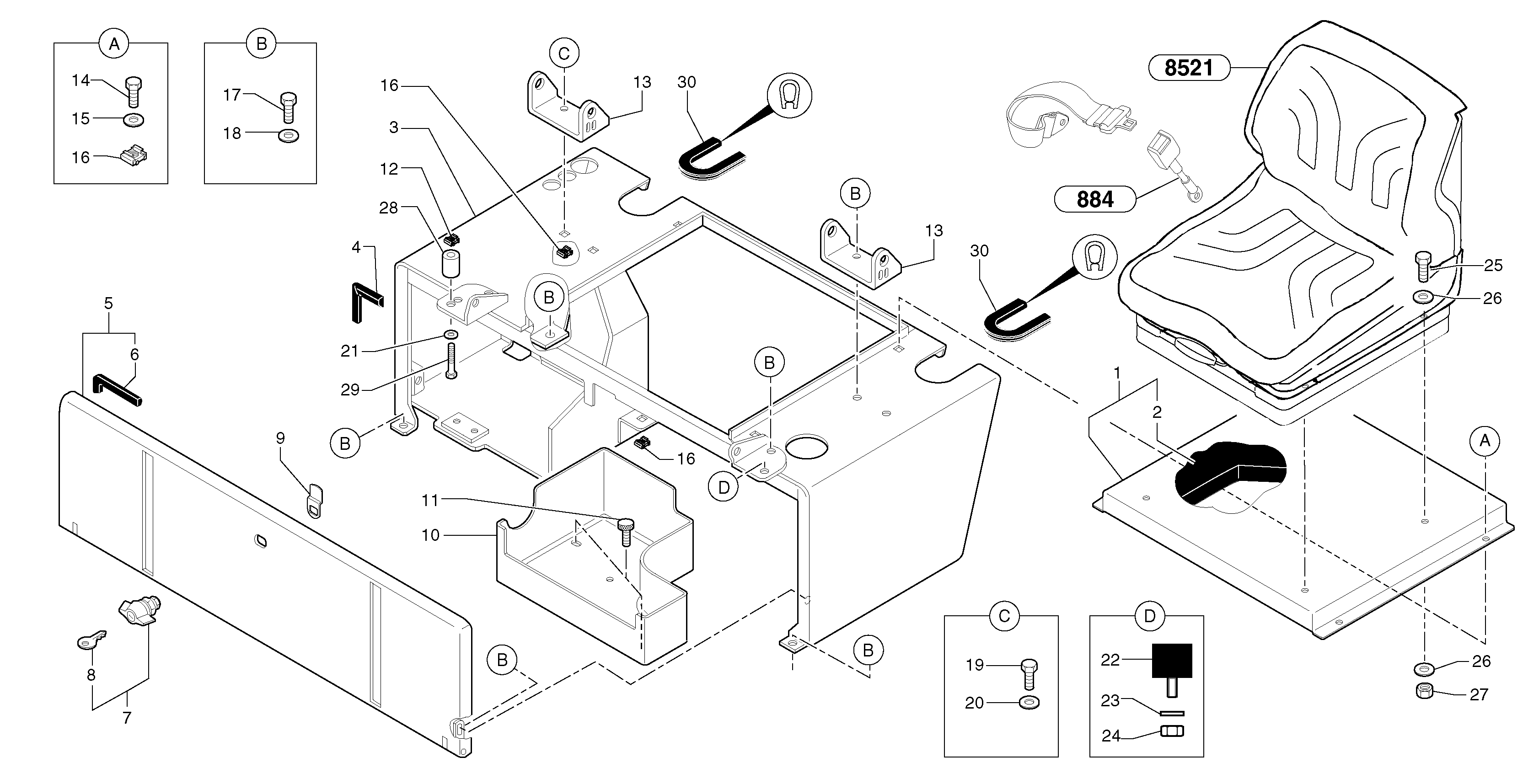 Схема запчастей Volvo EC15 - 67973 Operators station : plating / cab EC15 TYPE 265 XR