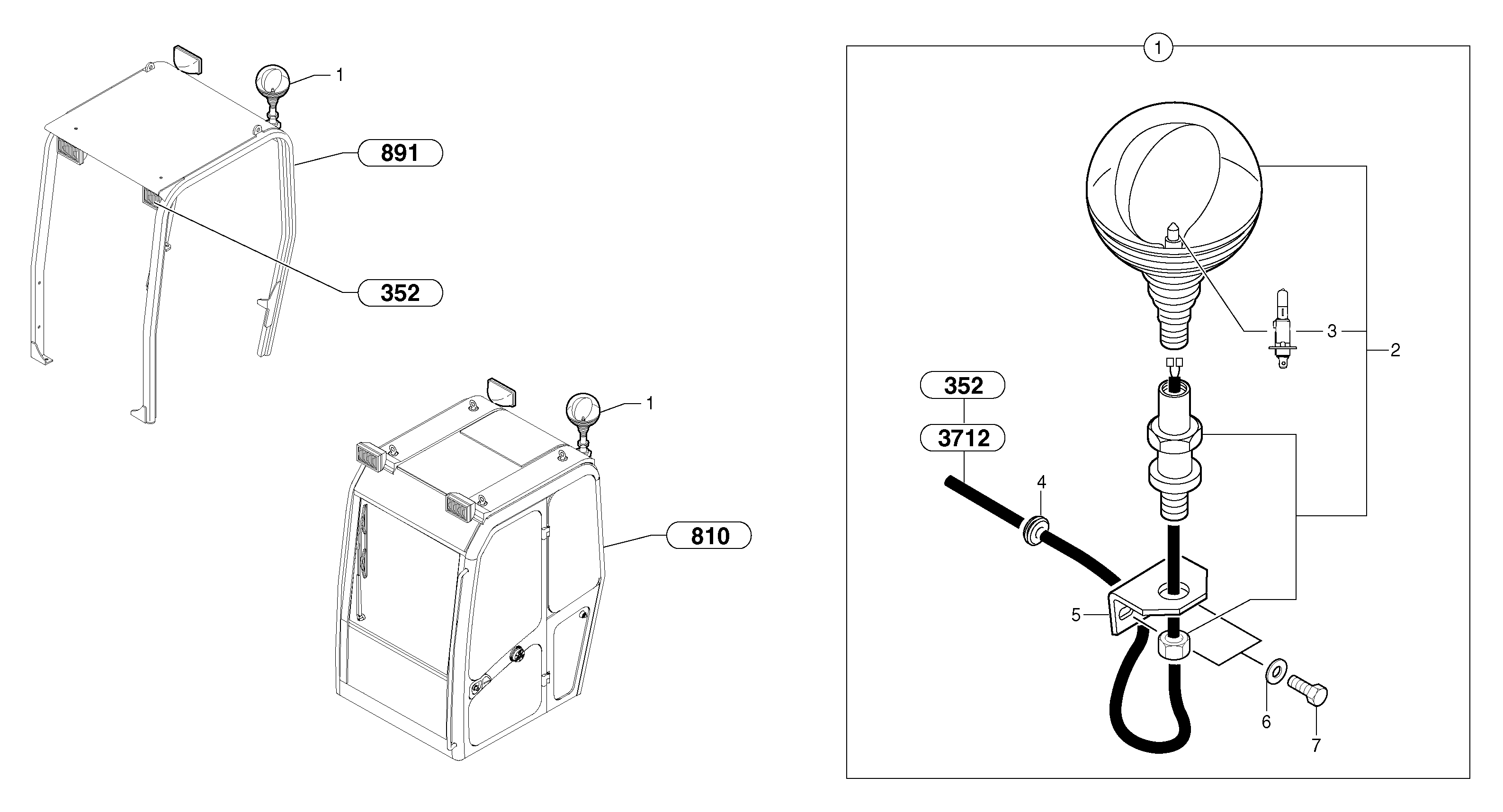 Схема запчастей Volvo EC15 - 4947 Flashing light EC15 TYPE 261 XT/XTV