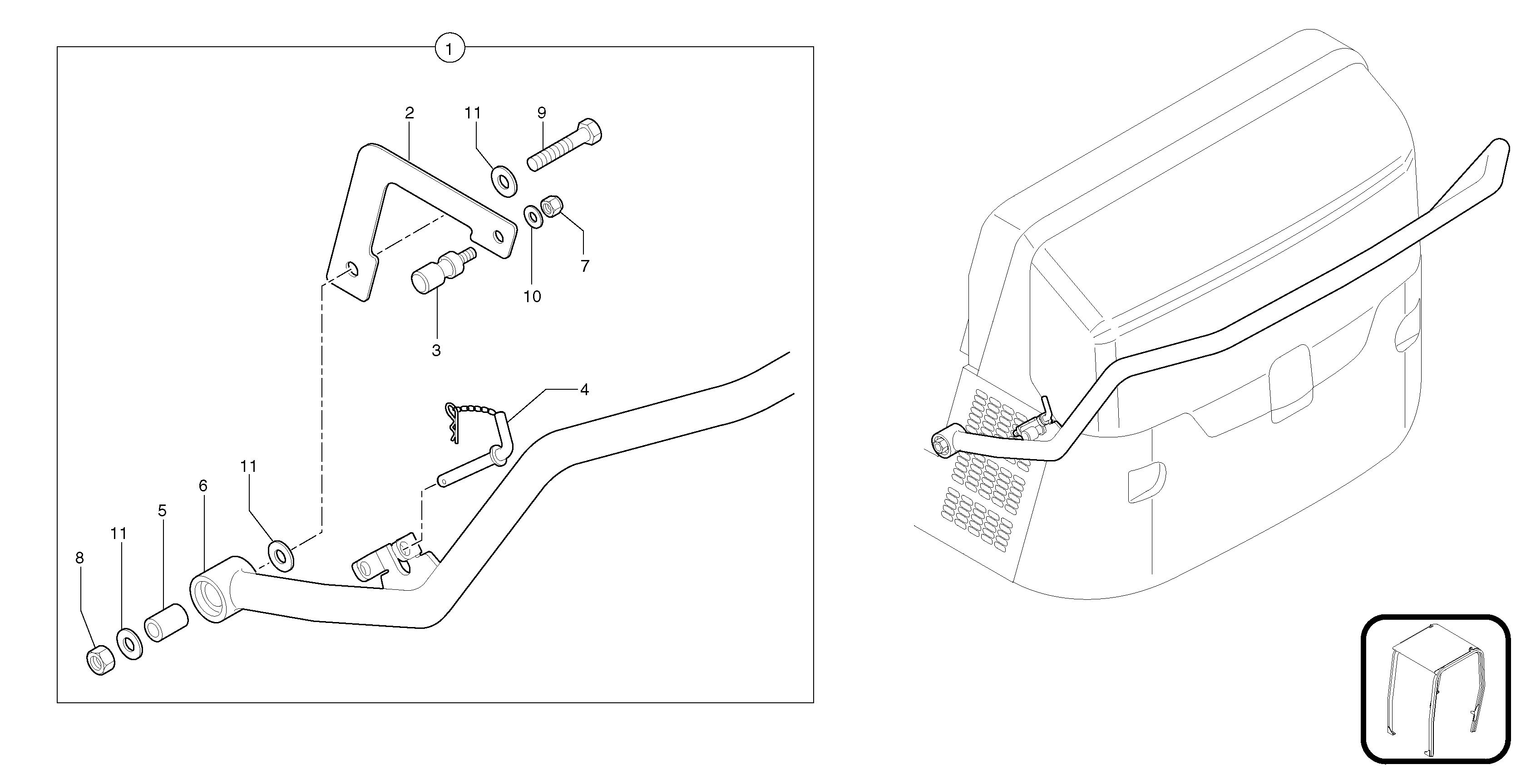 Схема запчастей Volvo EC15 - 5953 Rear bumper EC15 TYPE 265 XR