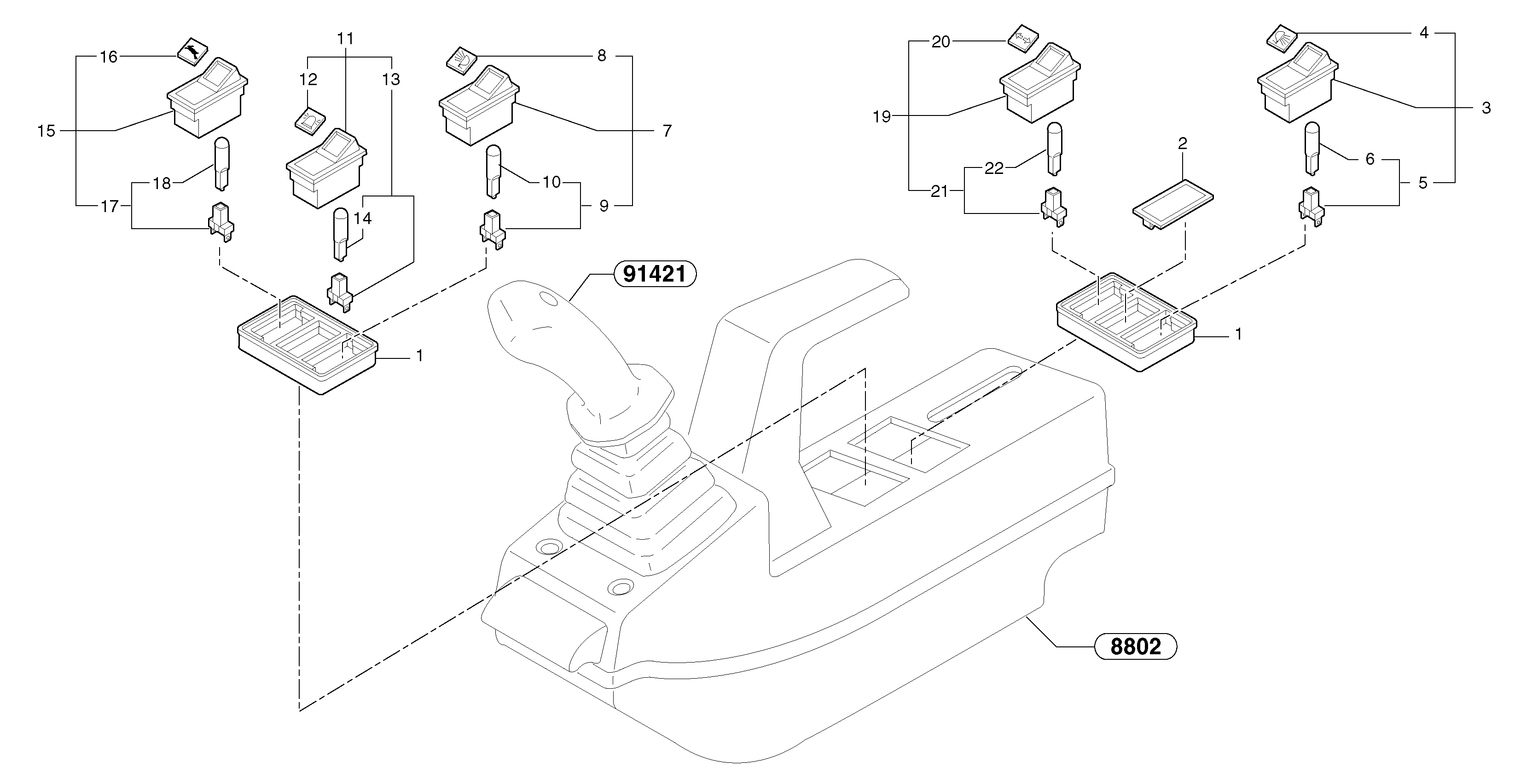 Схема запчастей Volvo EC15 - 5778 Operators station : instrument panel ( left ) EC15 TYPE 261 XT/XTV