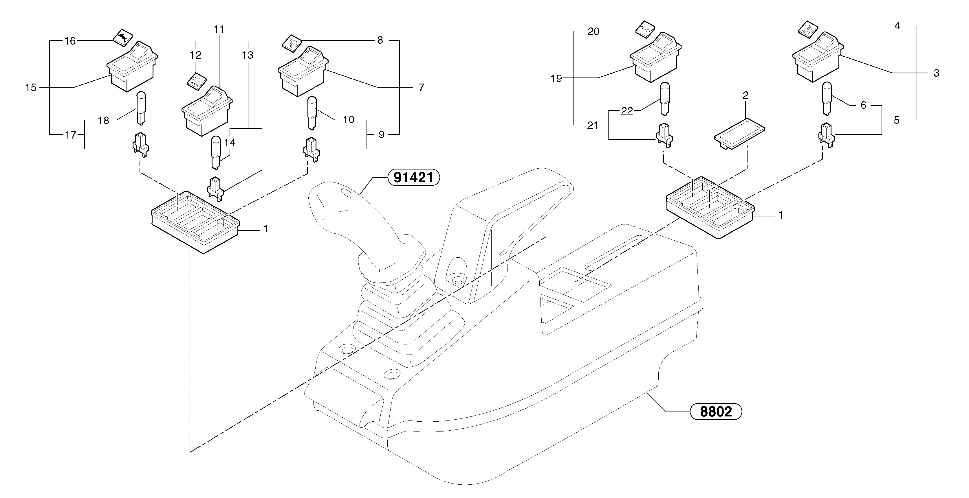 Схема запчастей Volvo EC15 - 5785 Operators station : instrument panel ( left ) EC15 TYPE 261 XT/XTV