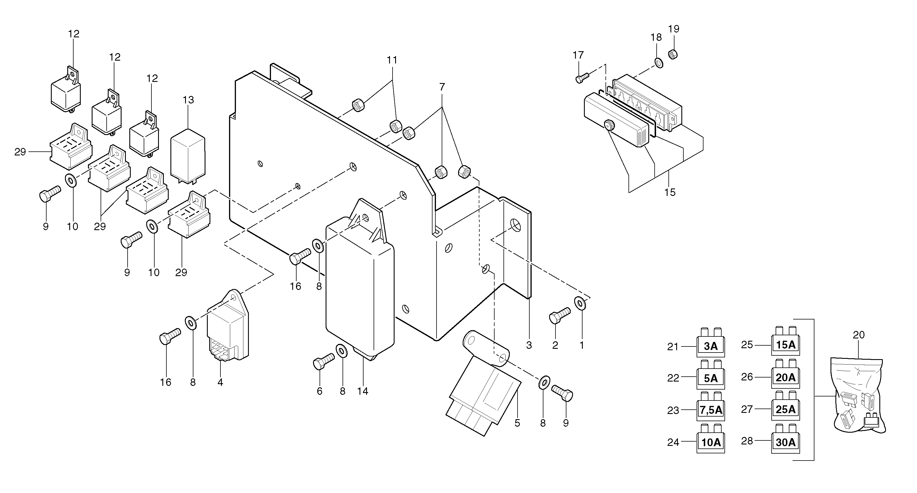 Схема запчастей Volvo EC15 - 31653 Electrical equipment / without Puma EC15 TYPE 261 XT/XTV