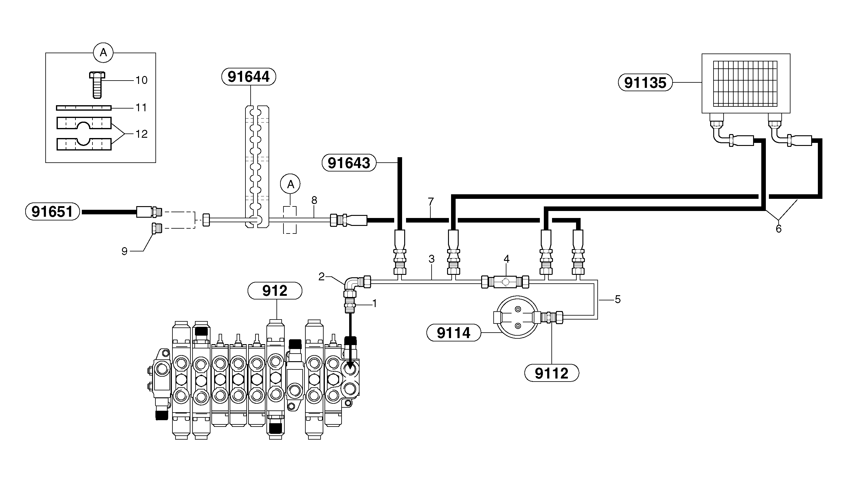 Схема запчастей Volvo EC15 - 44876 Hydr. circuit. ( Oil cooler ) EC15 TYPE 265 XR
