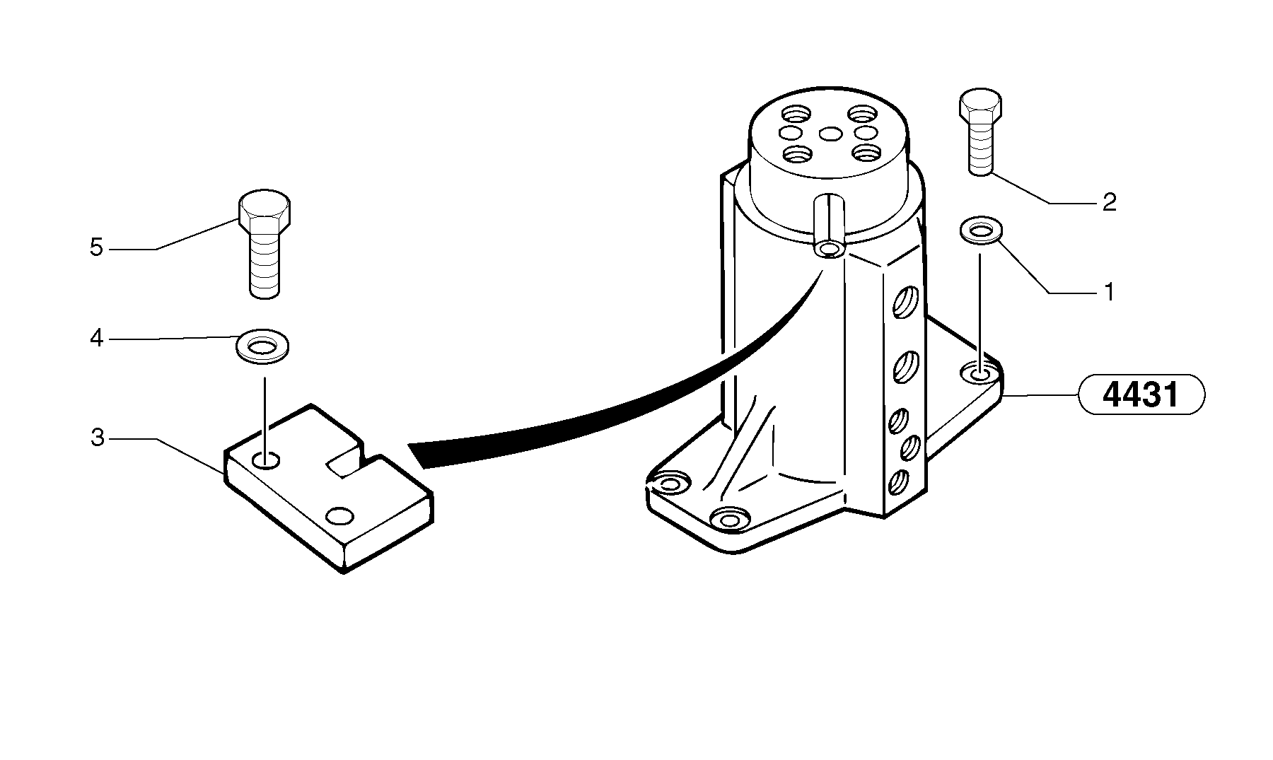 Схема запчастей Volvo EC15 - 101949 Swivel joint equipment EC15 TYPE 261 XT/XTV