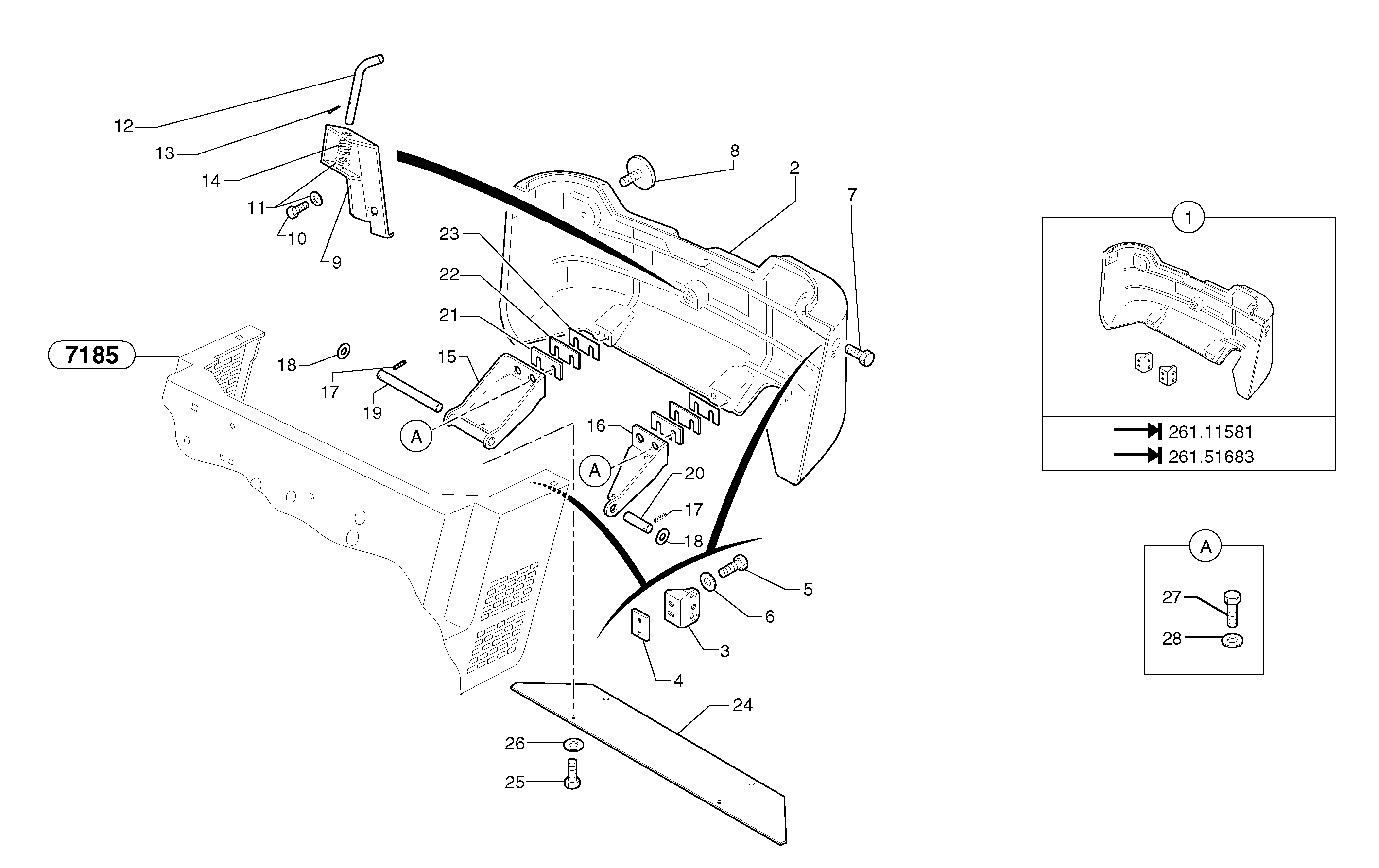 Схема запчастей Volvo EC15 - 105906 Противовес EC15 TYPE 261 XT/XTV