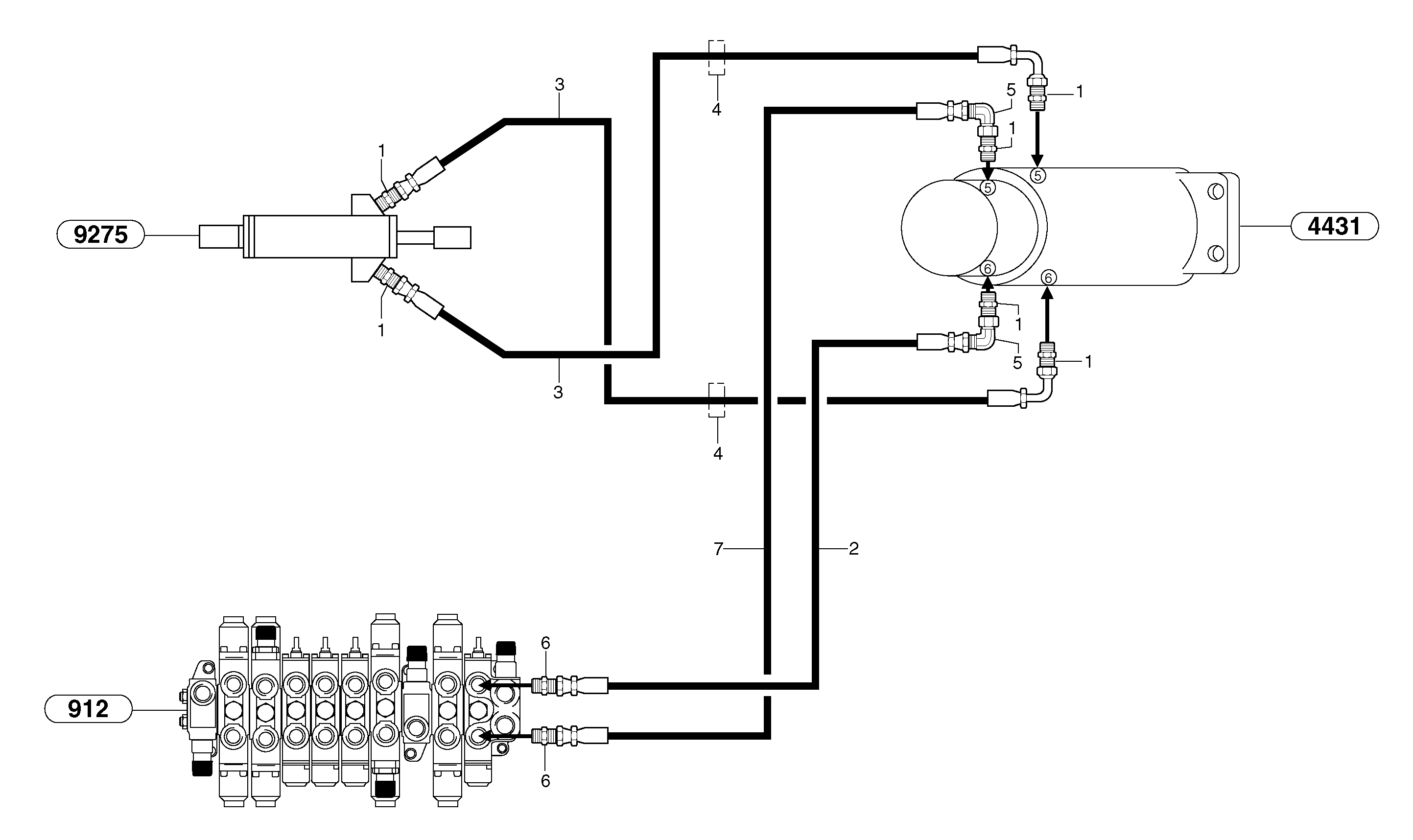 Схема запчастей Volvo EC15 - 5624 Hydr. circuit. ( dozer blade ) EC15 TYPE 265 XR