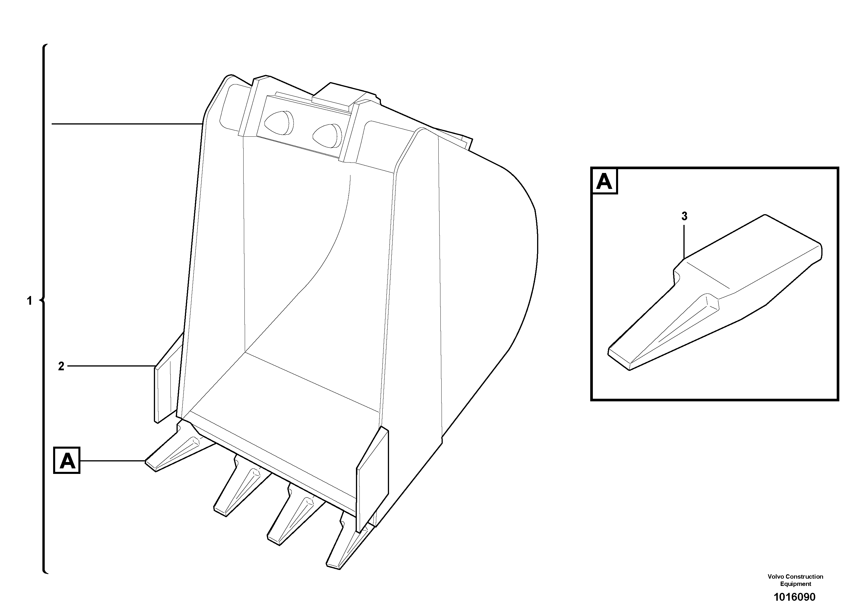 Схема запчастей Volvo EC15 - 5630 Buckets for Quickfit EC15 TYPE 265 XR
