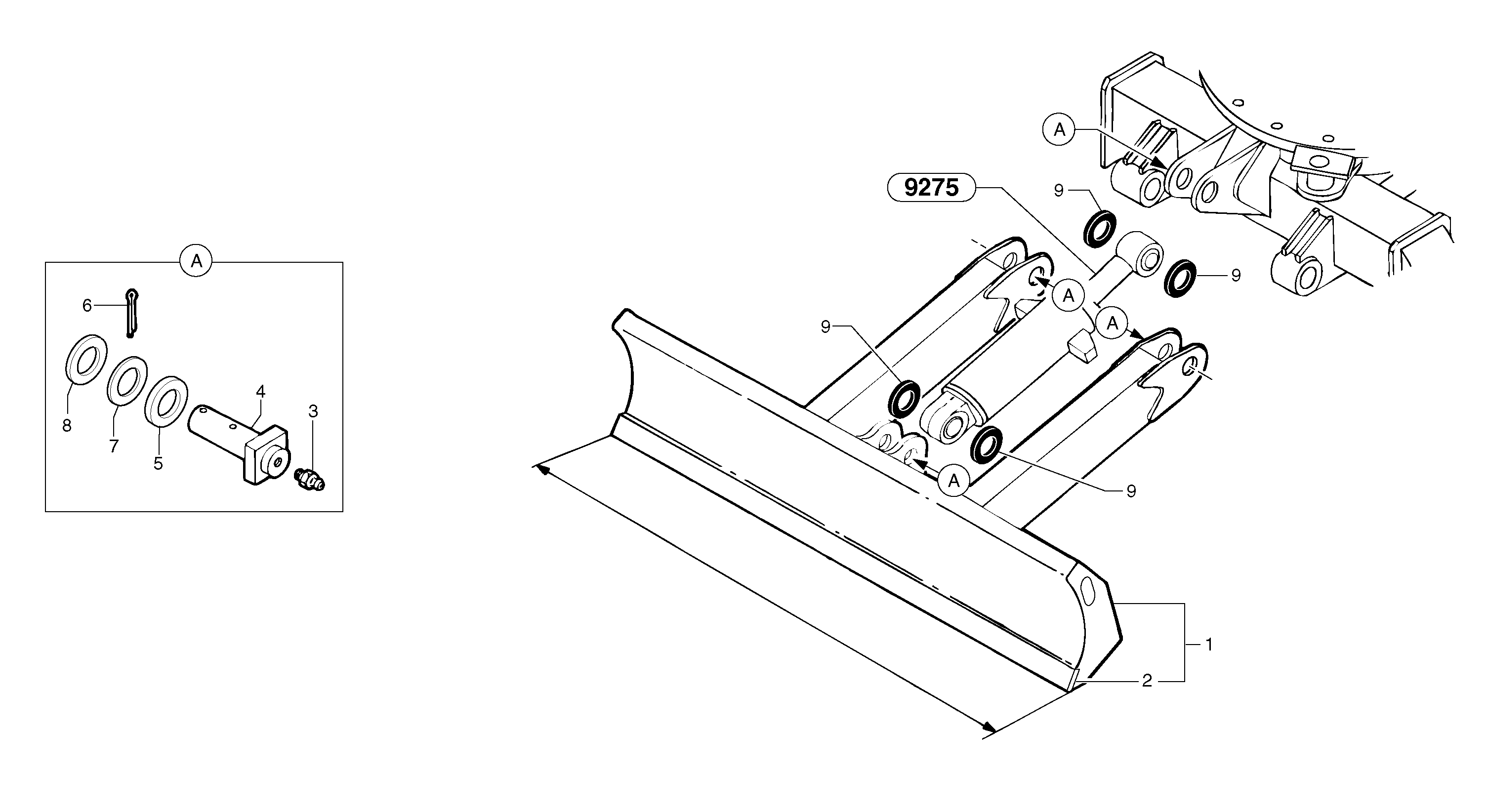 Схема запчастей Volvo EC15 - 40741 Лезвие отвала (аутригера) EC15 TYPE 265 XR