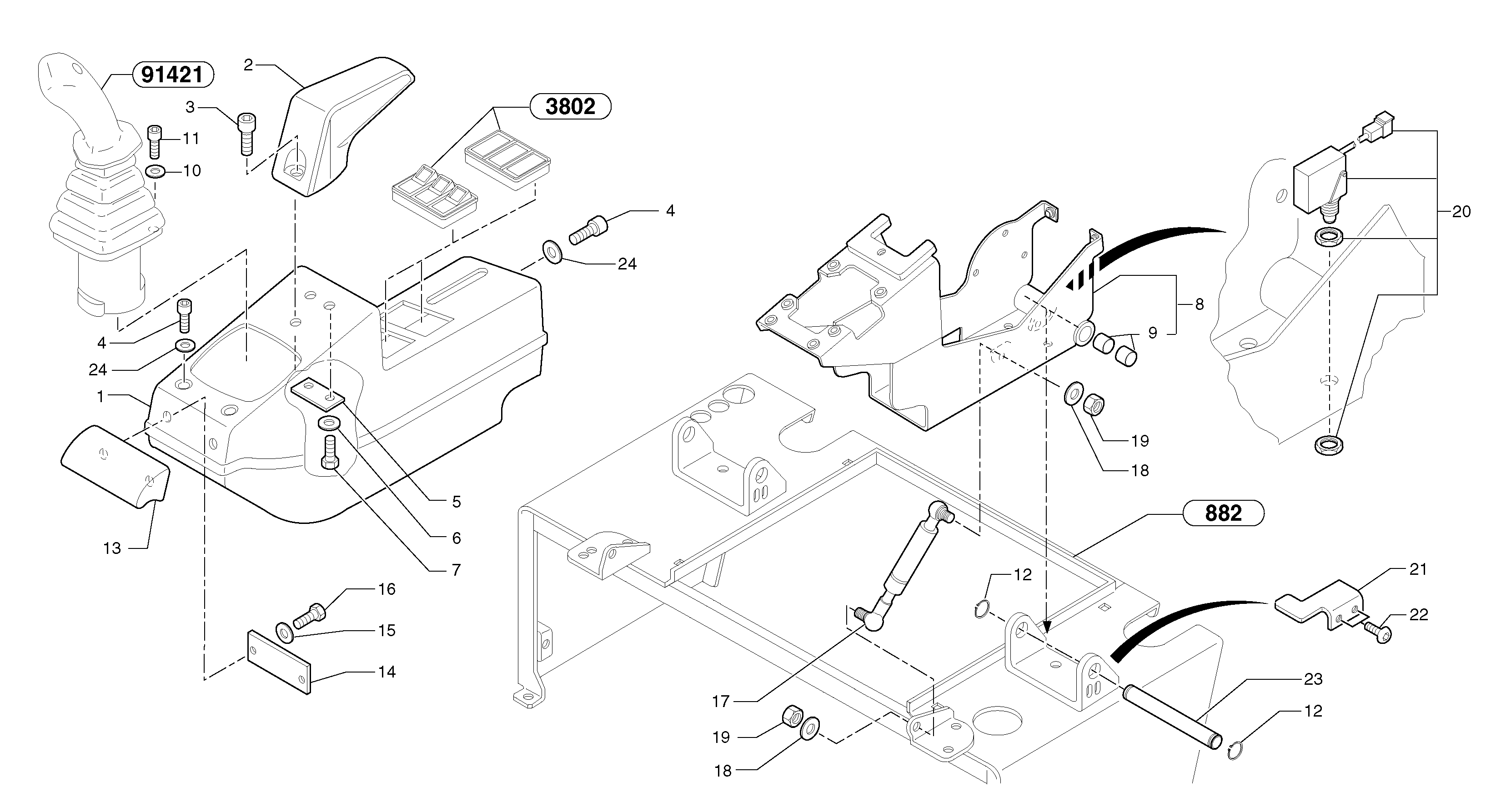 Схема запчастей Volvo EC15 - 93531 Operators station : instrument panel ( left ) EC15 TYPE 261 XT/XTV