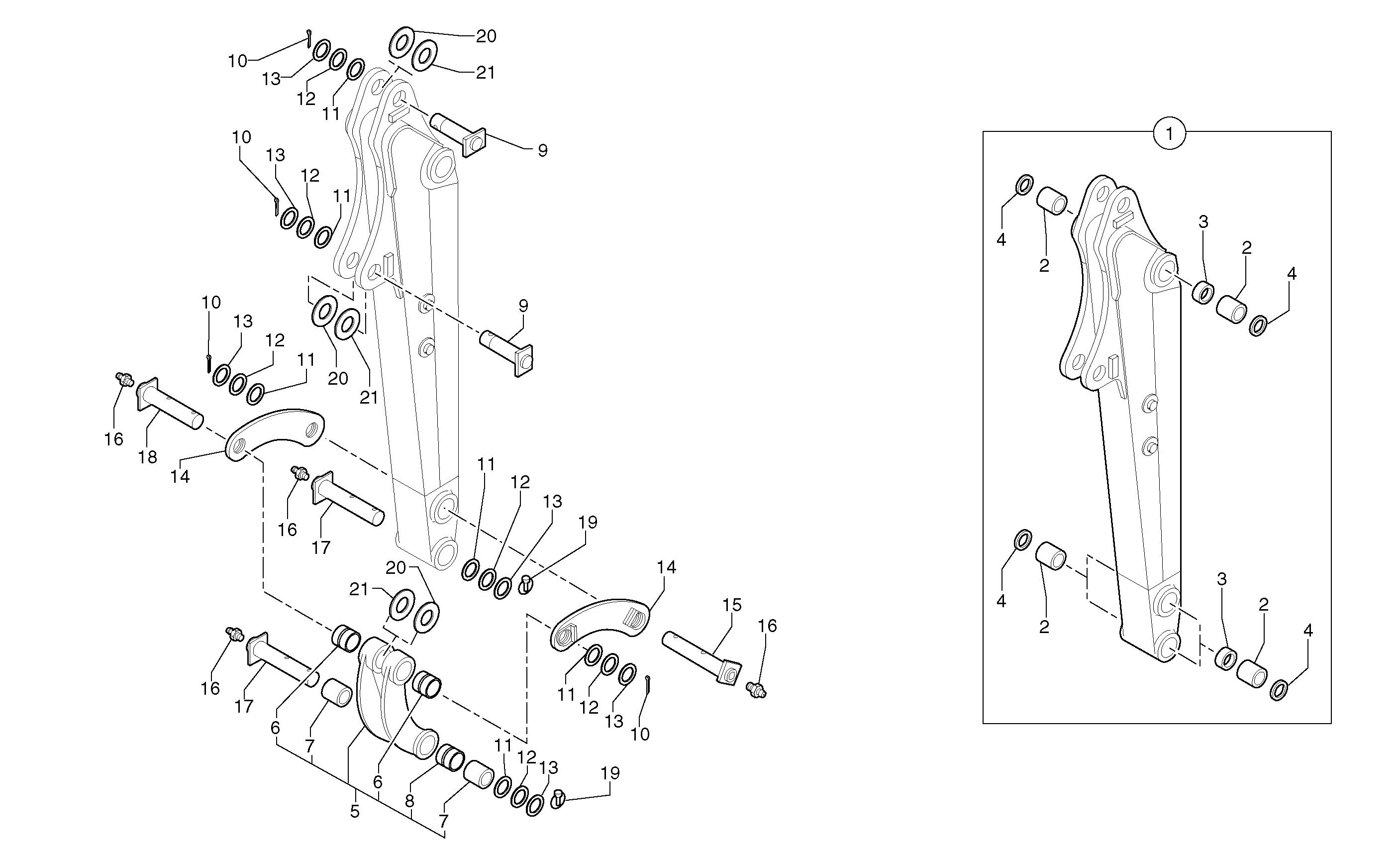 Схема запчастей Volvo EC15 - 76997 Dipper arm EC15 TYPE 265 XR