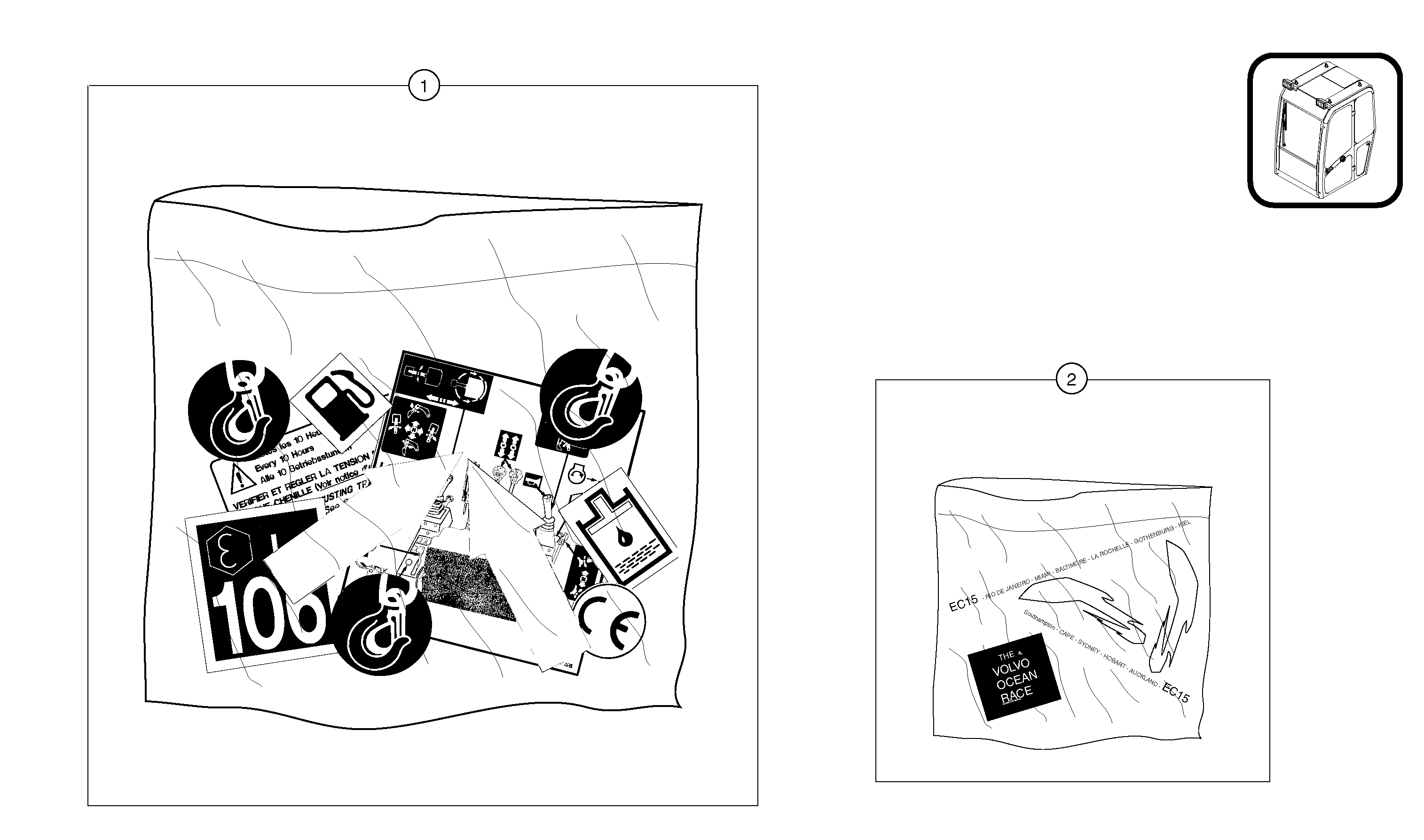 Схема запчастей Volvo EC15 - 5901 Transfer : cab (us) EC15 TYPE 261 XT/XTV