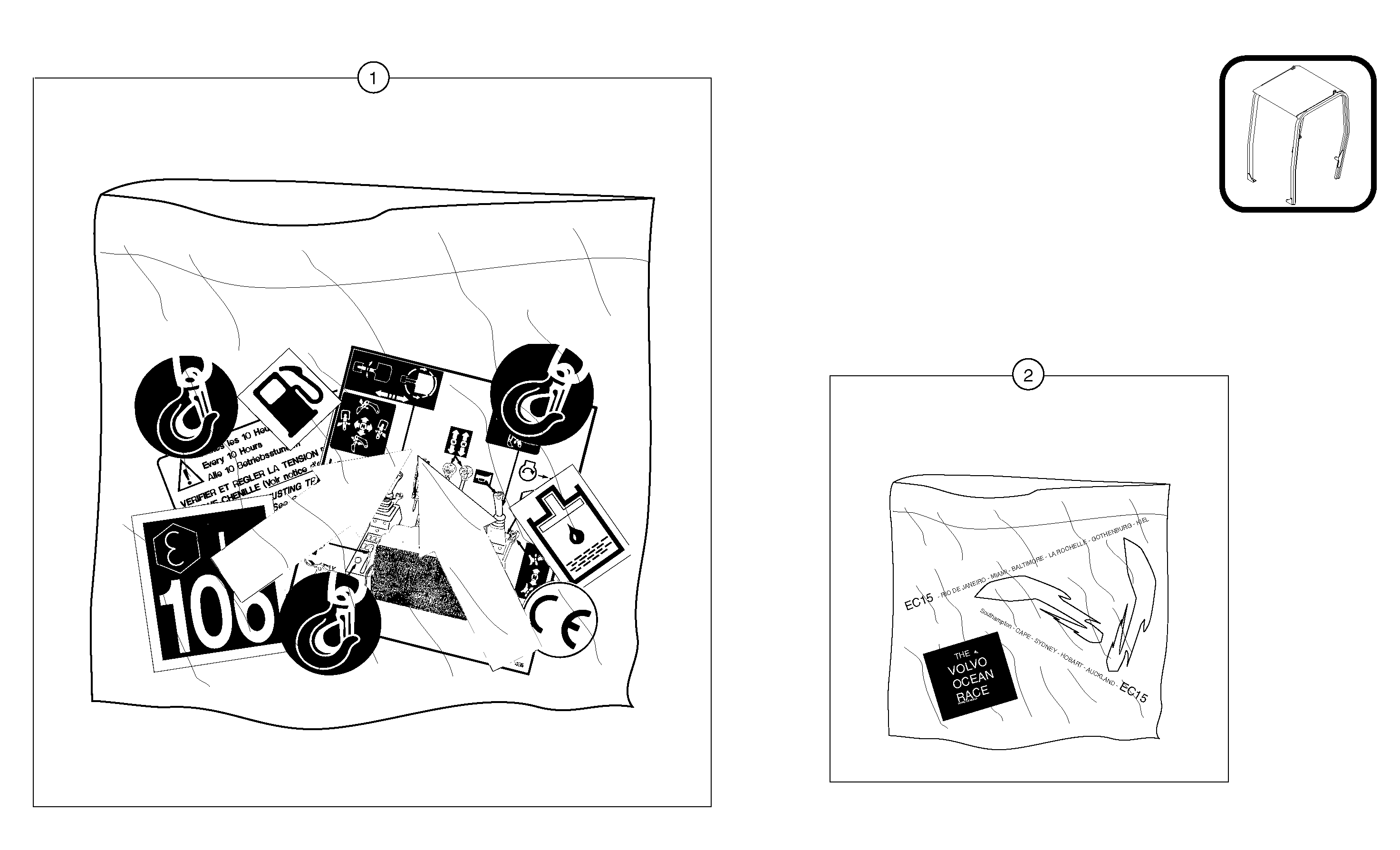 Схема запчастей Volvo EC15 - 6018 Transfer : canopy EC15 TYPE 261 XT/XTV