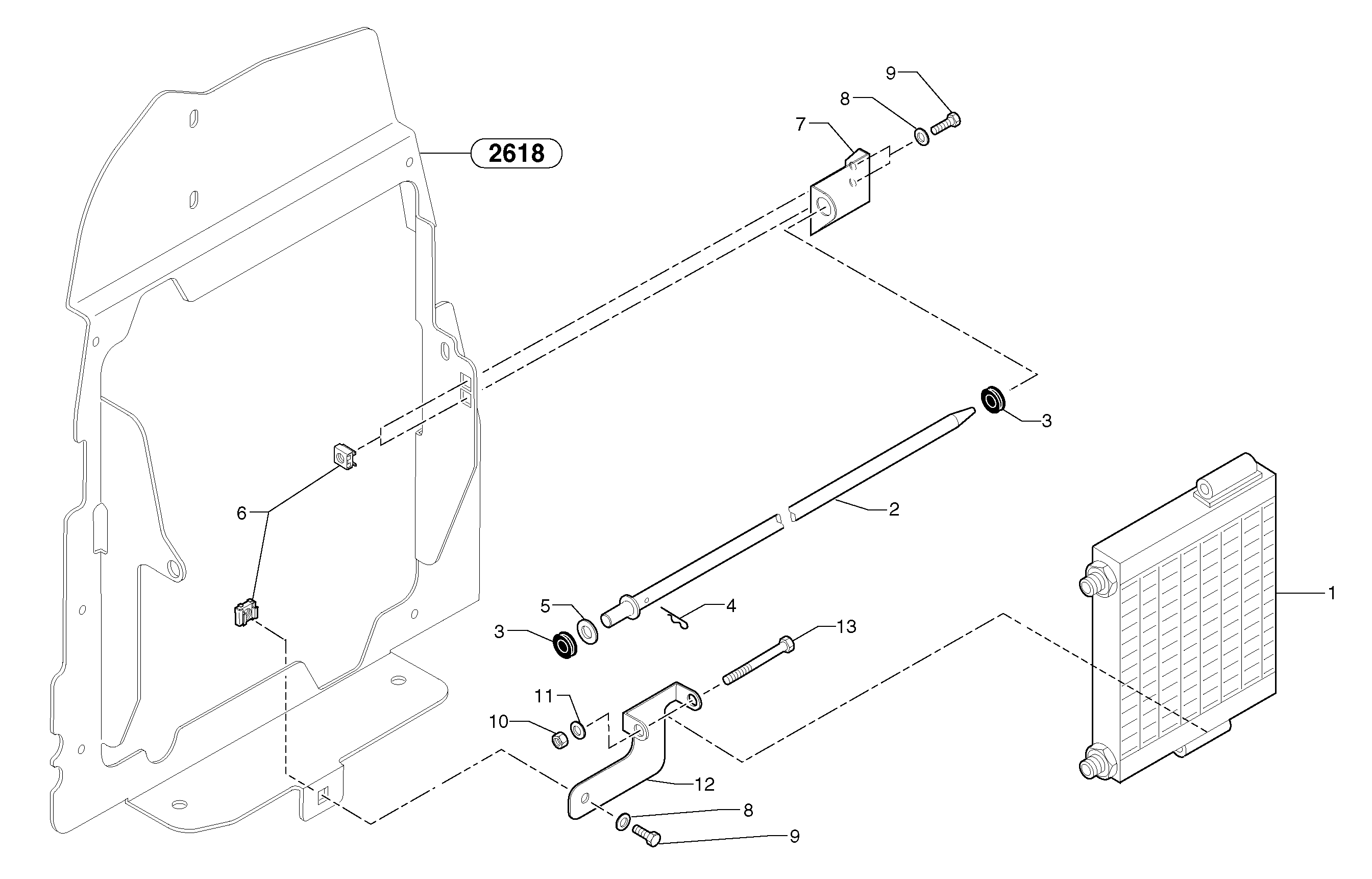 Схема запчастей Volvo EC15 - 103430 Масляный радиатор EC15 TYPE 261 XT/XTV