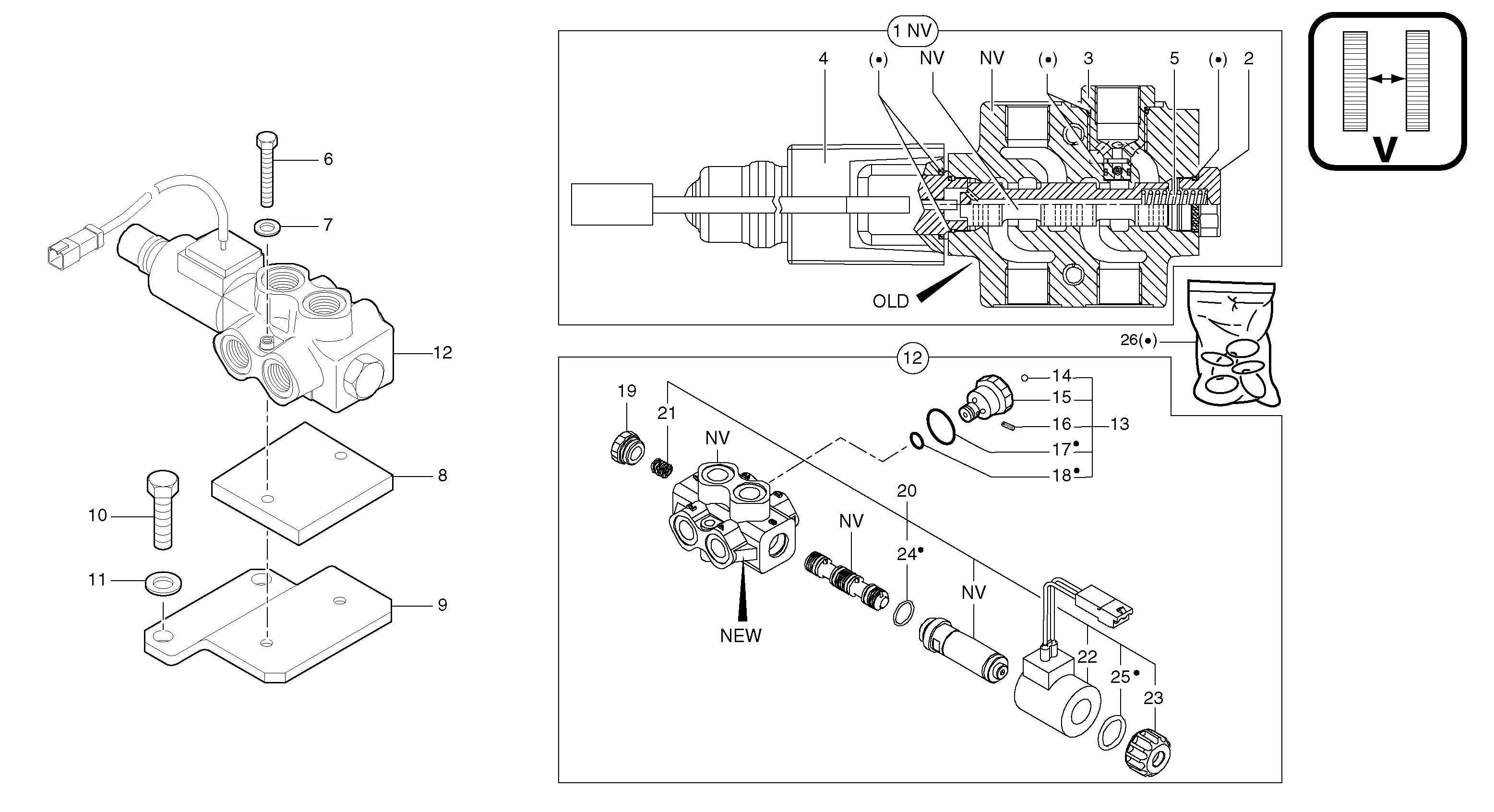 Схема запчастей Volvo EC15 - 5908 Selector / variable track EC15 TYPE 261 XT/XTV